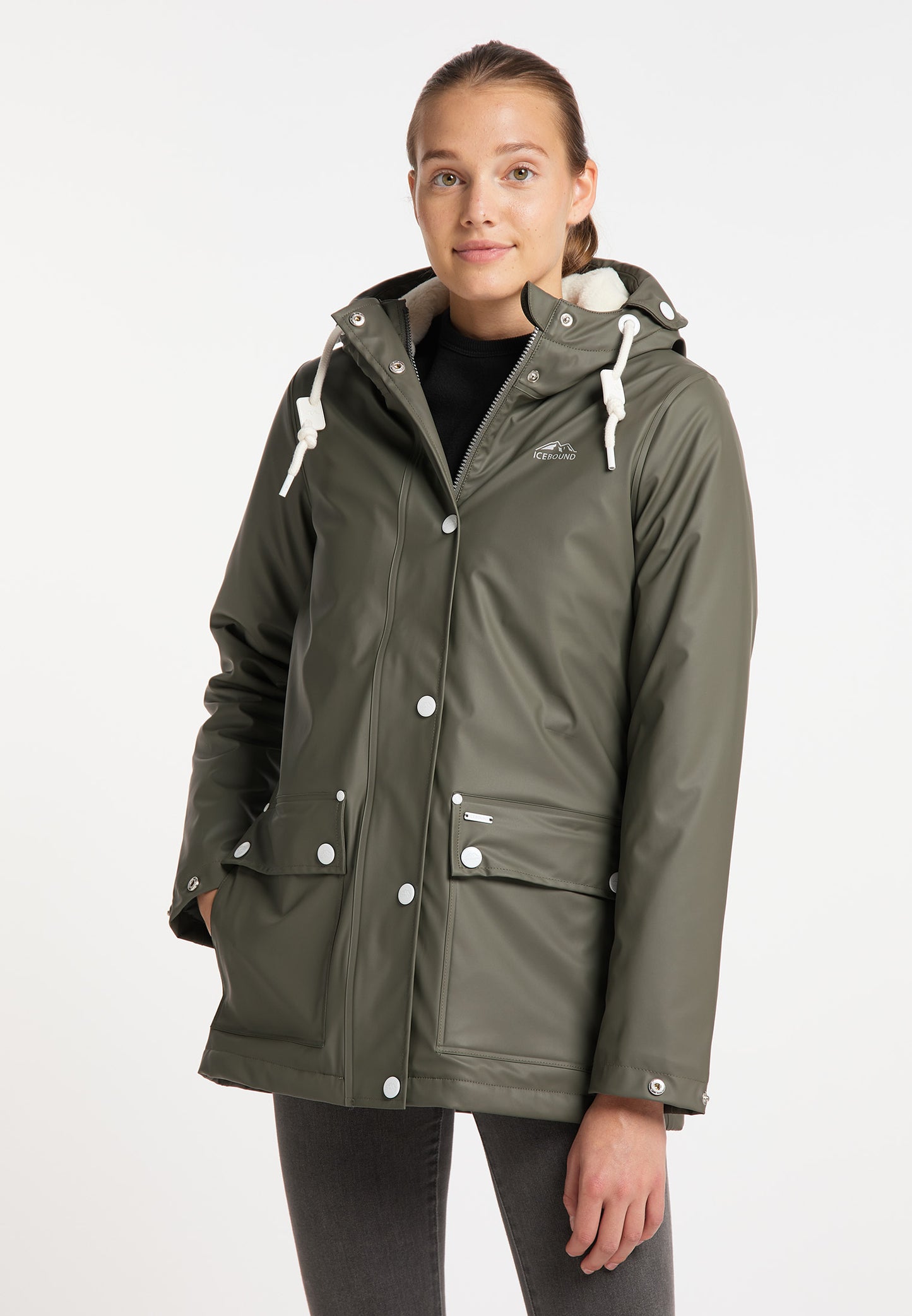 ICEBOUND women's rain jacket with faux fur lining