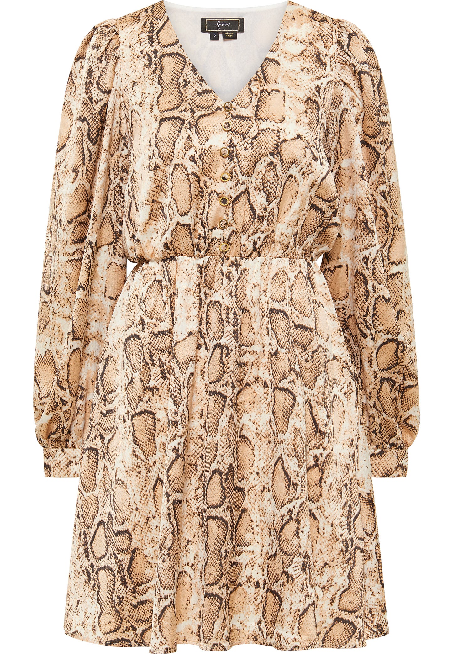 faina women's dress with snake print