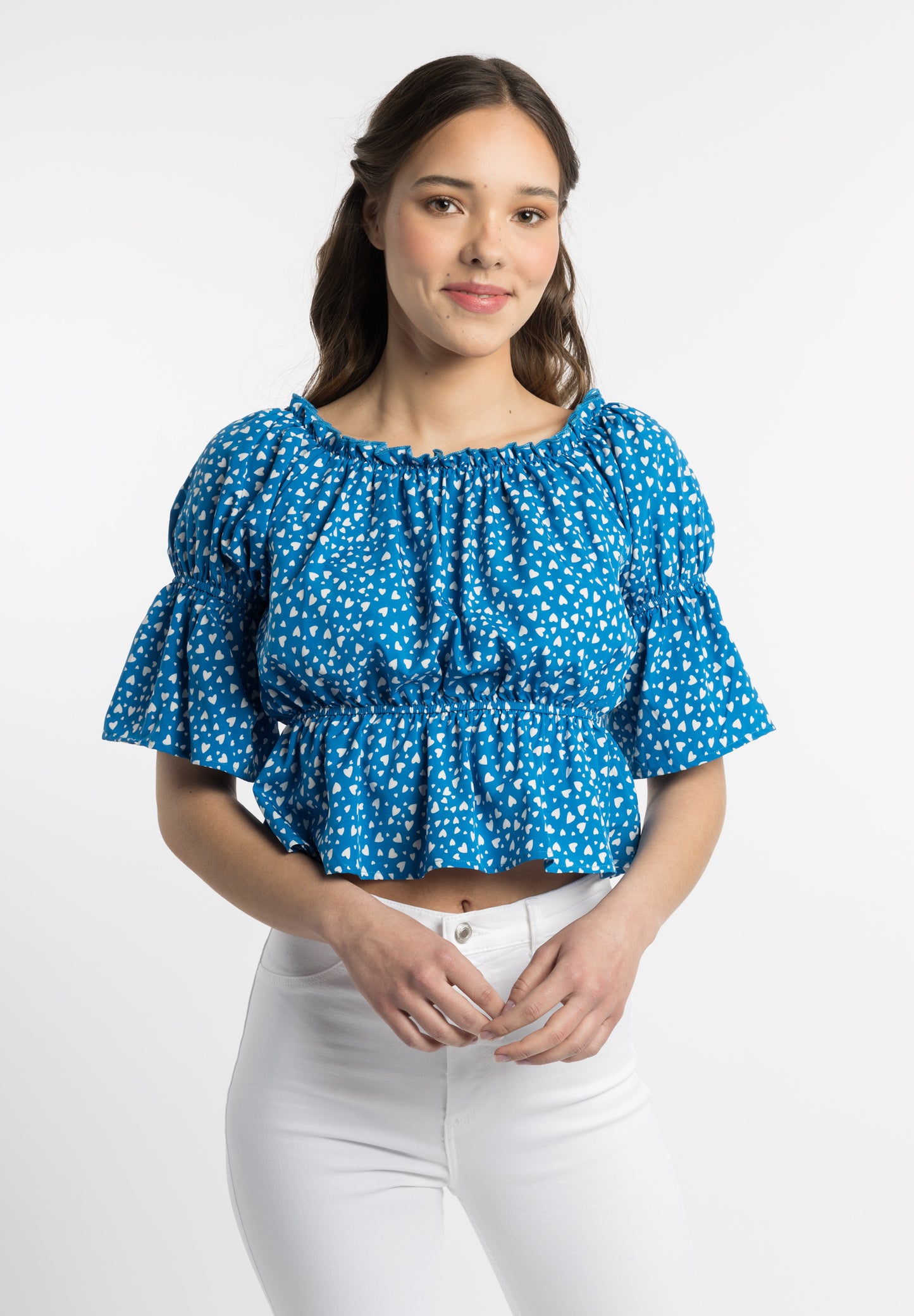 myMo women's blouse with heart print