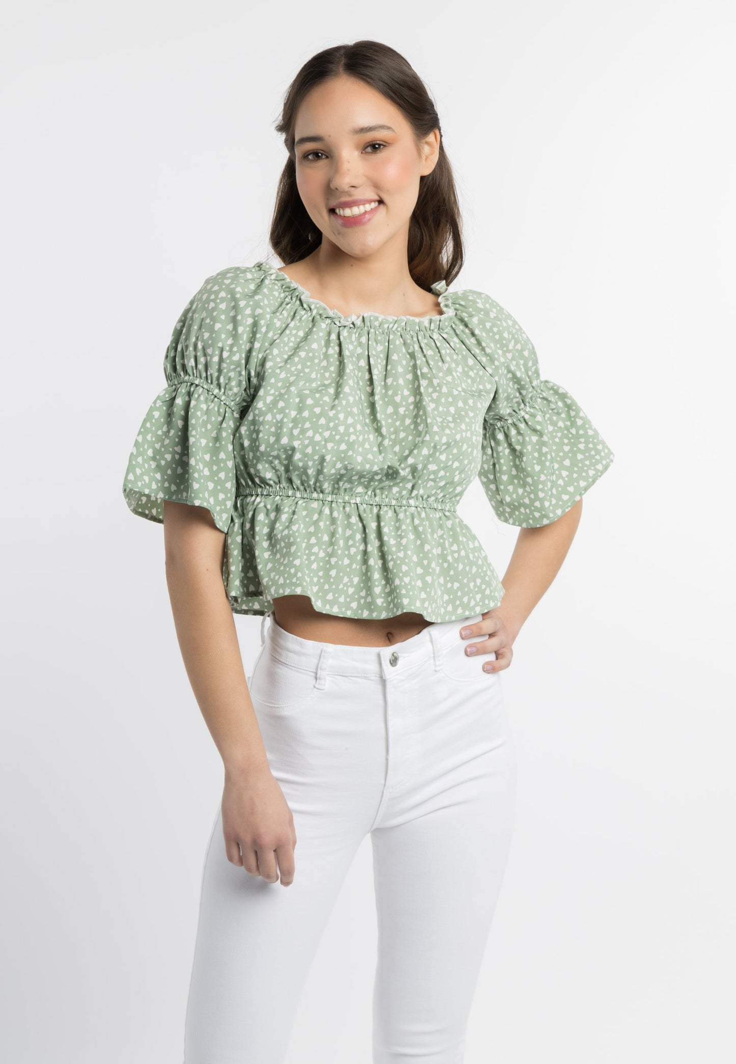 myMo women's blouse with heart print
