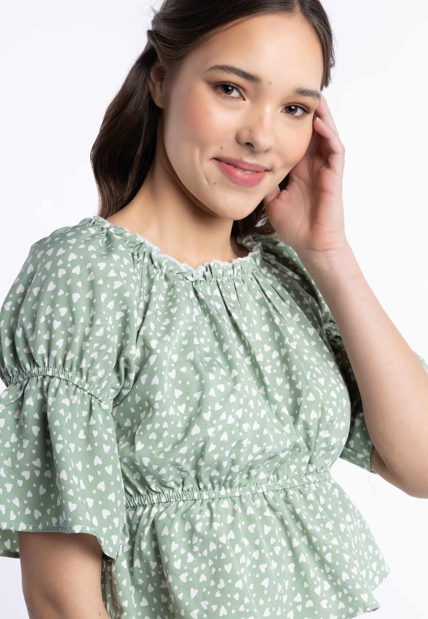 myMo women's blouse with heart print