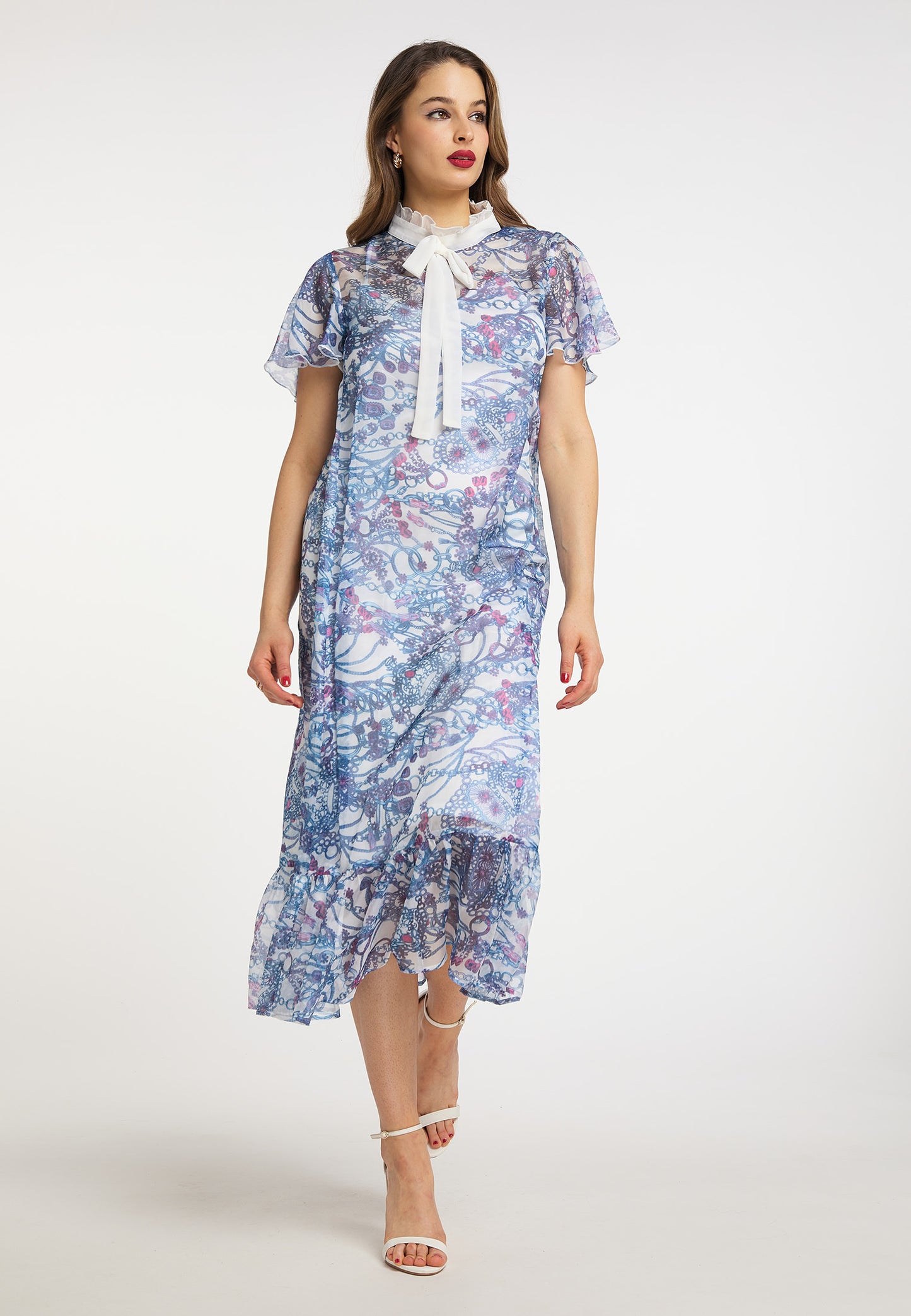 faina women's midi dress with all-over print