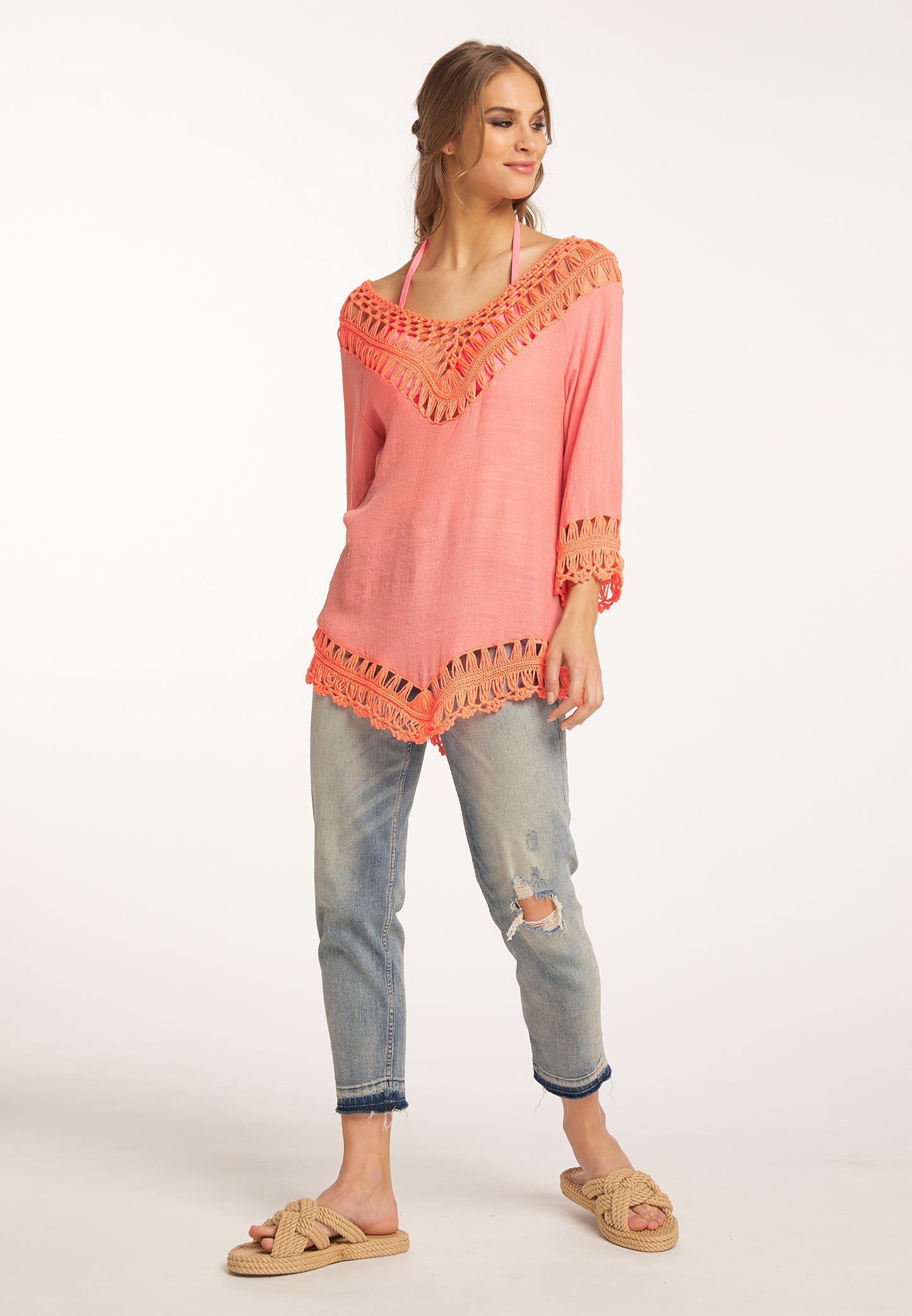 IZIA women's tunic with crochet section