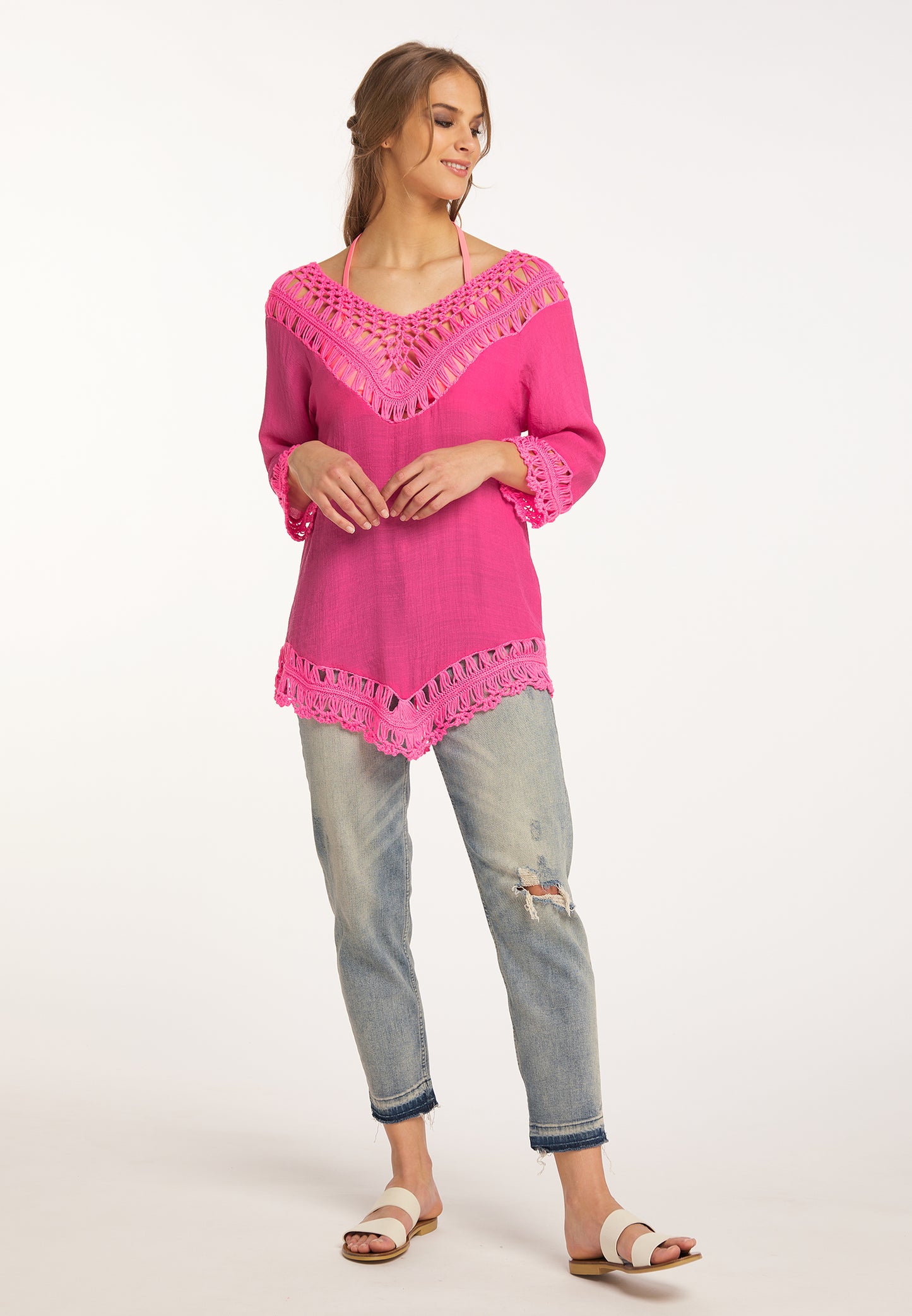 IZIA women's tunic with crochet section