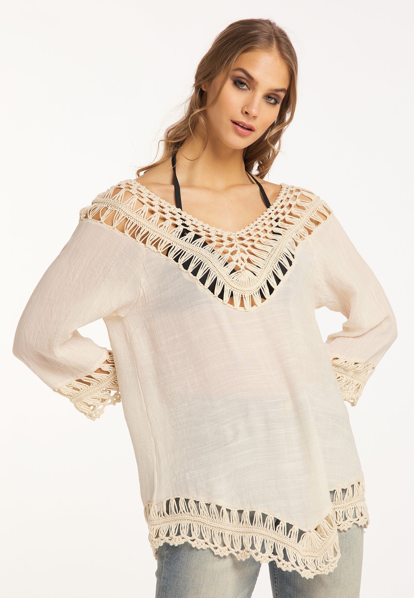 IZIA women's tunic with crochet section