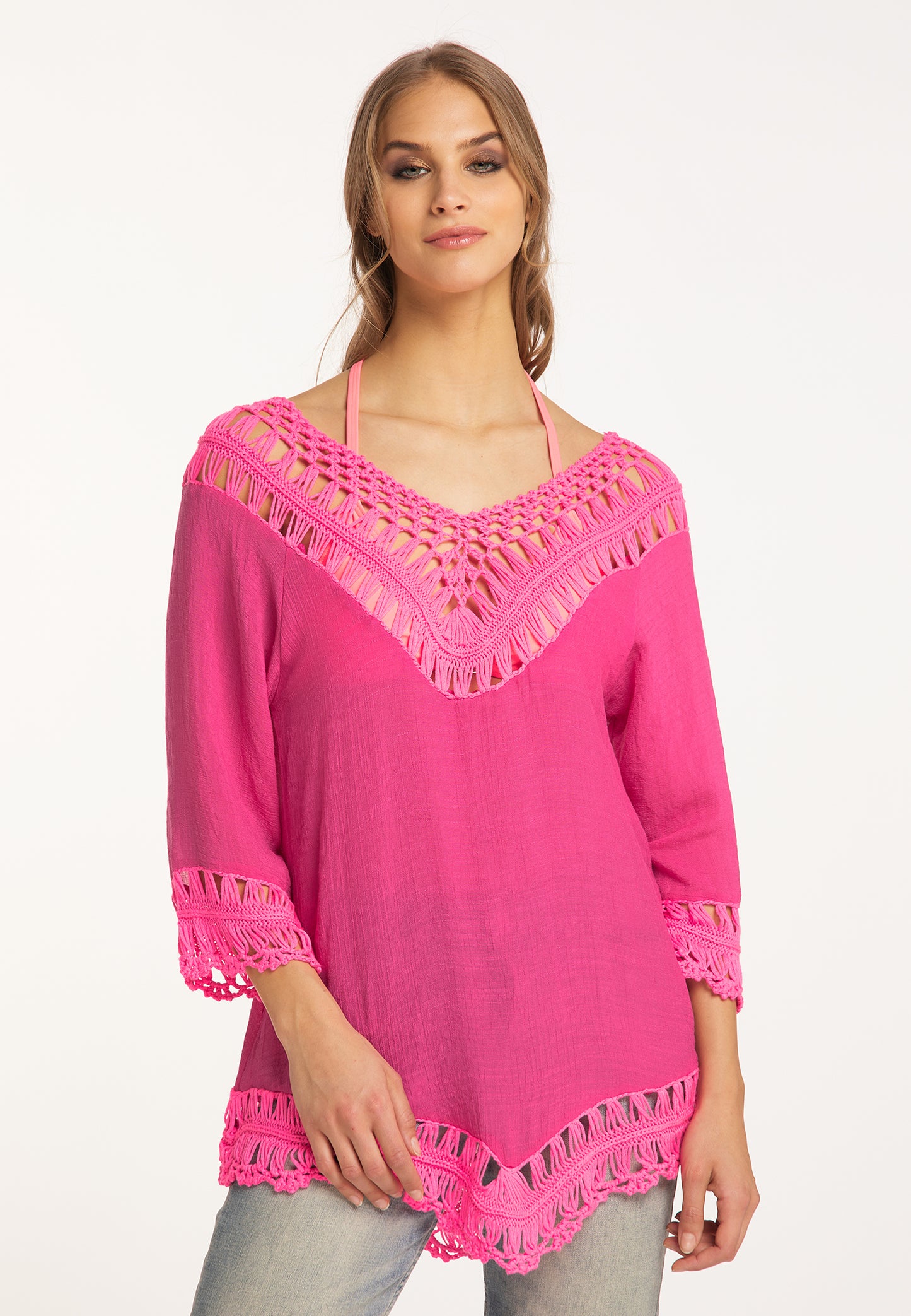 IZIA women's tunic with crochet section