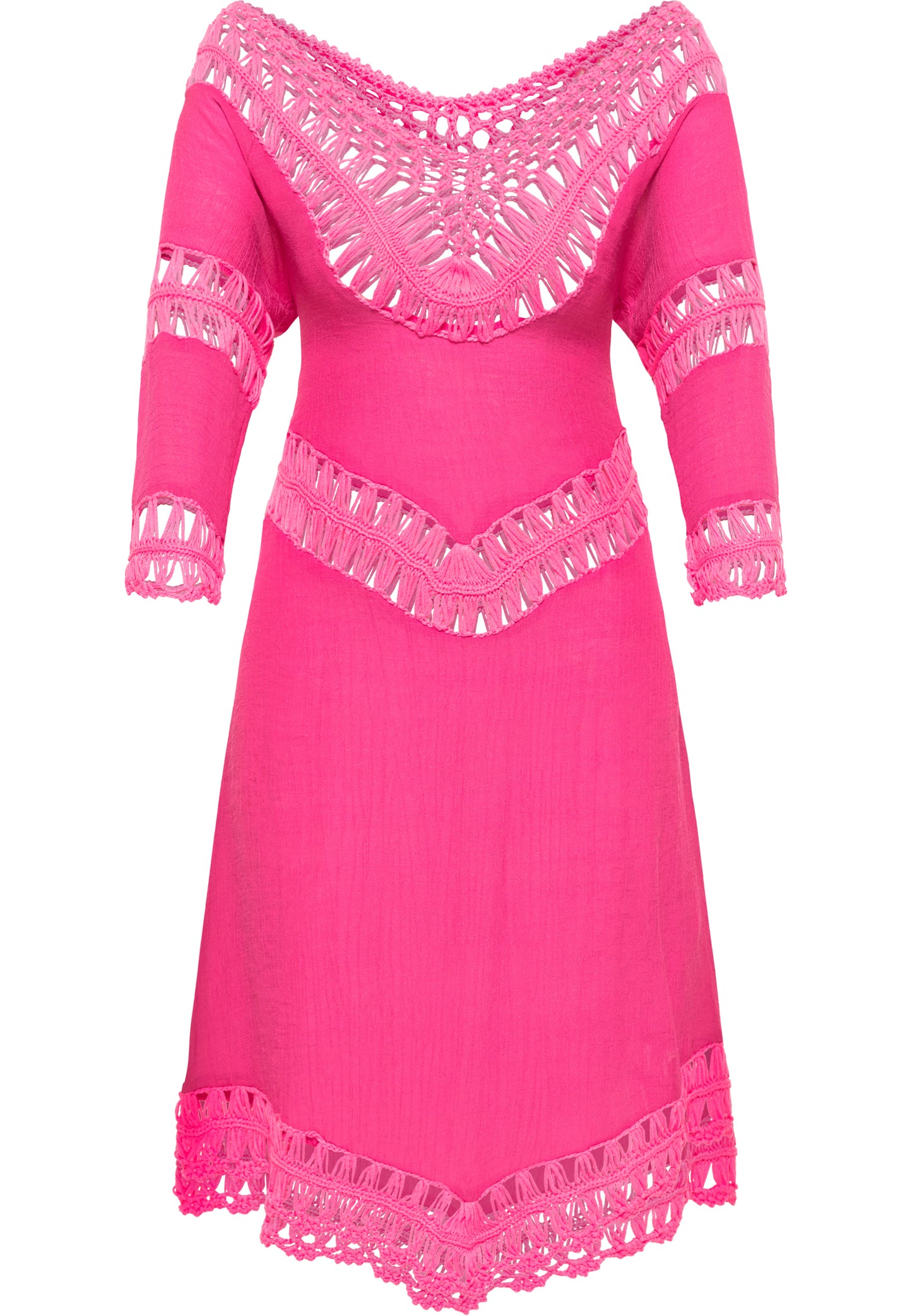 IZIA women's tunic dress mini with crochet section