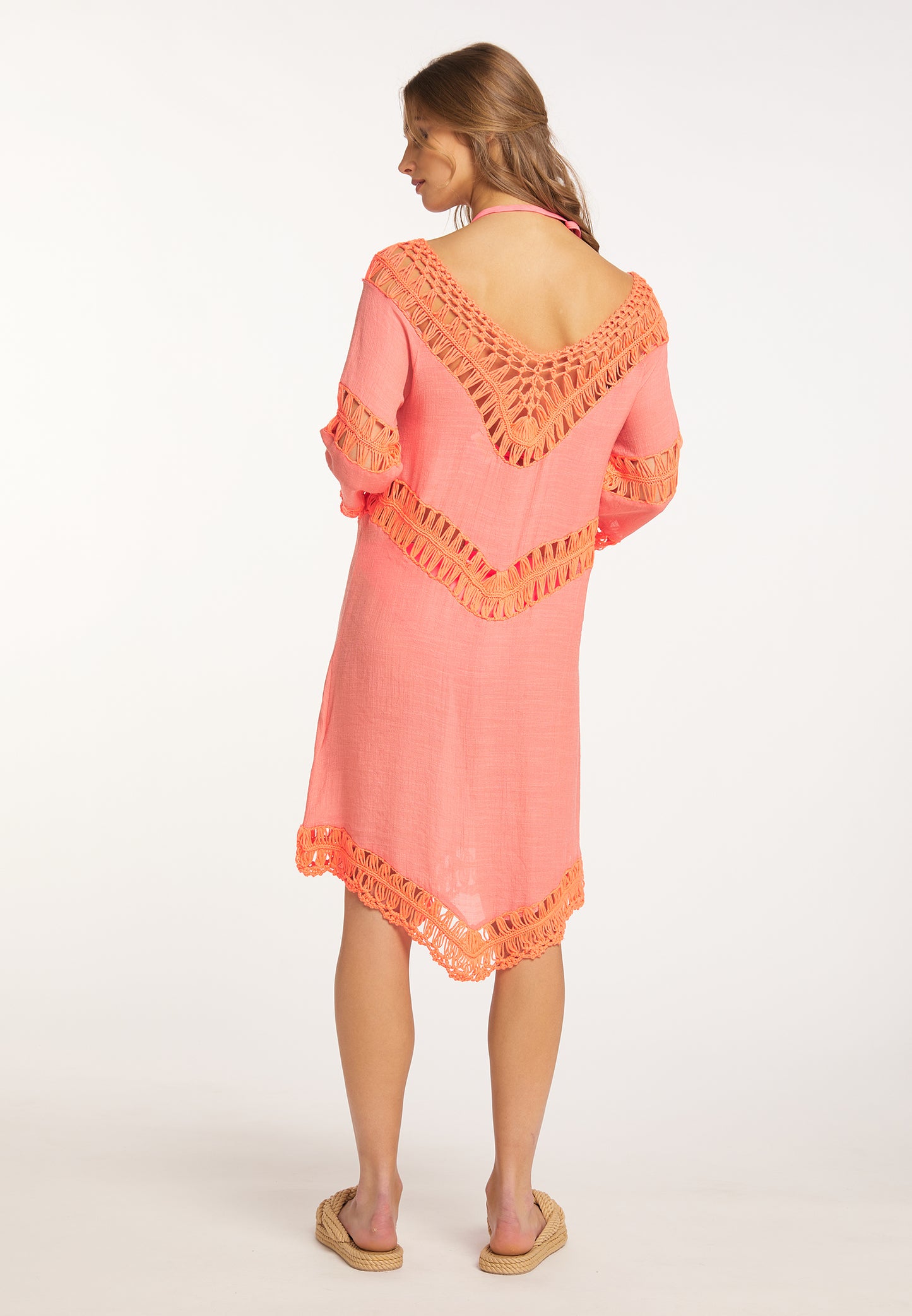 IZIA women's tunic dress mini with crochet section