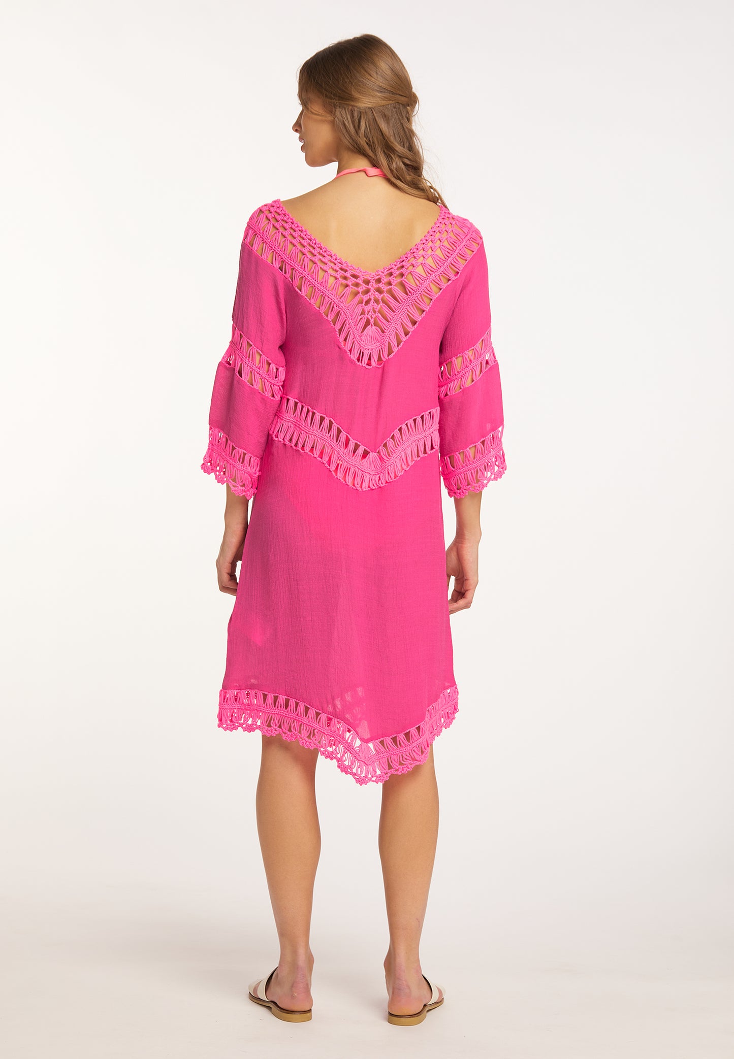 IZIA women's tunic dress mini with crochet section