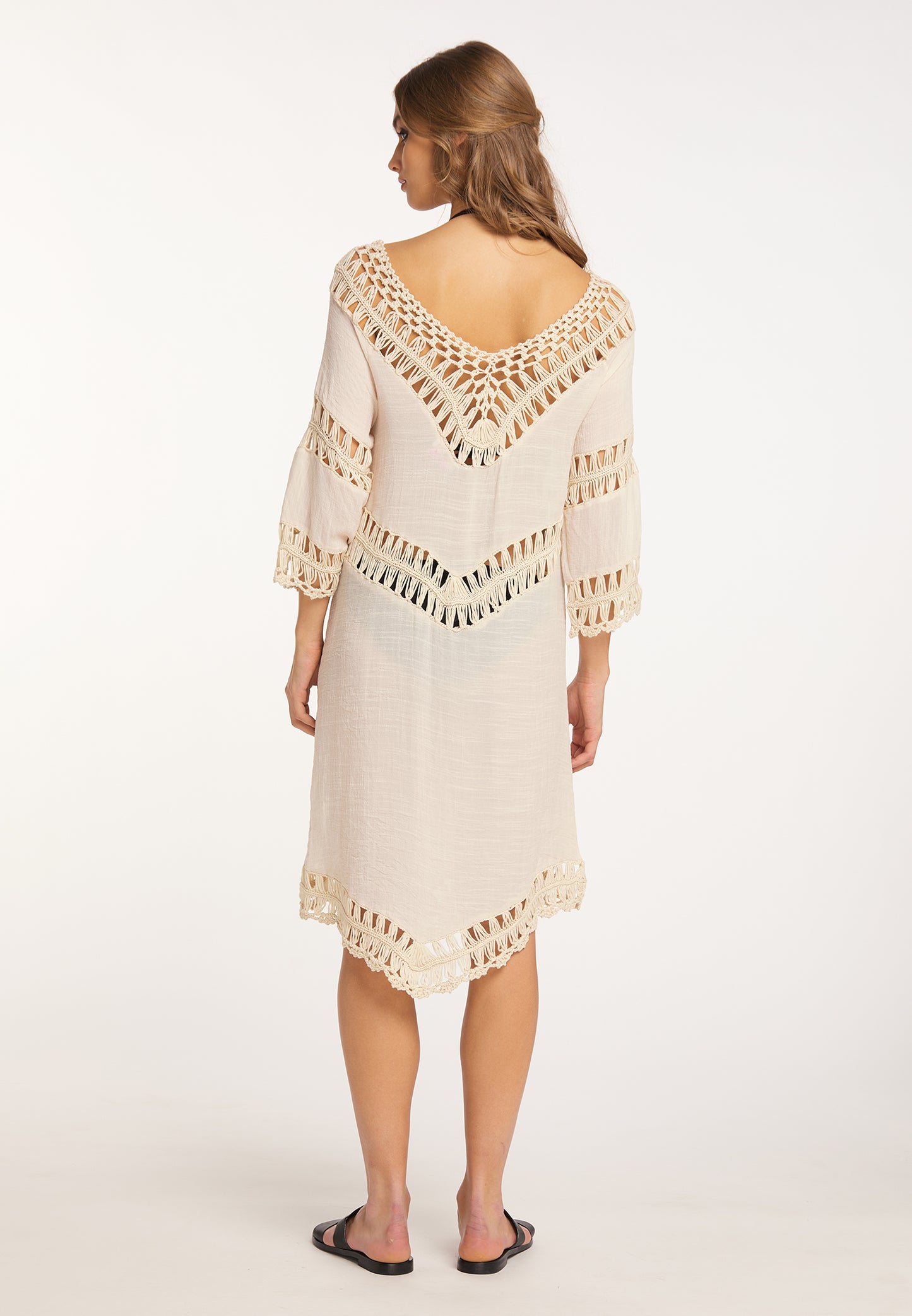 IZIA women's tunic dress mini with crochet section
