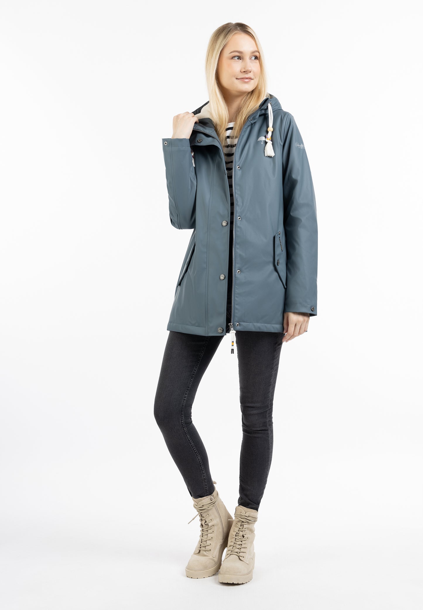 Schmuddelwedda women's rain jacket with faux fur lining