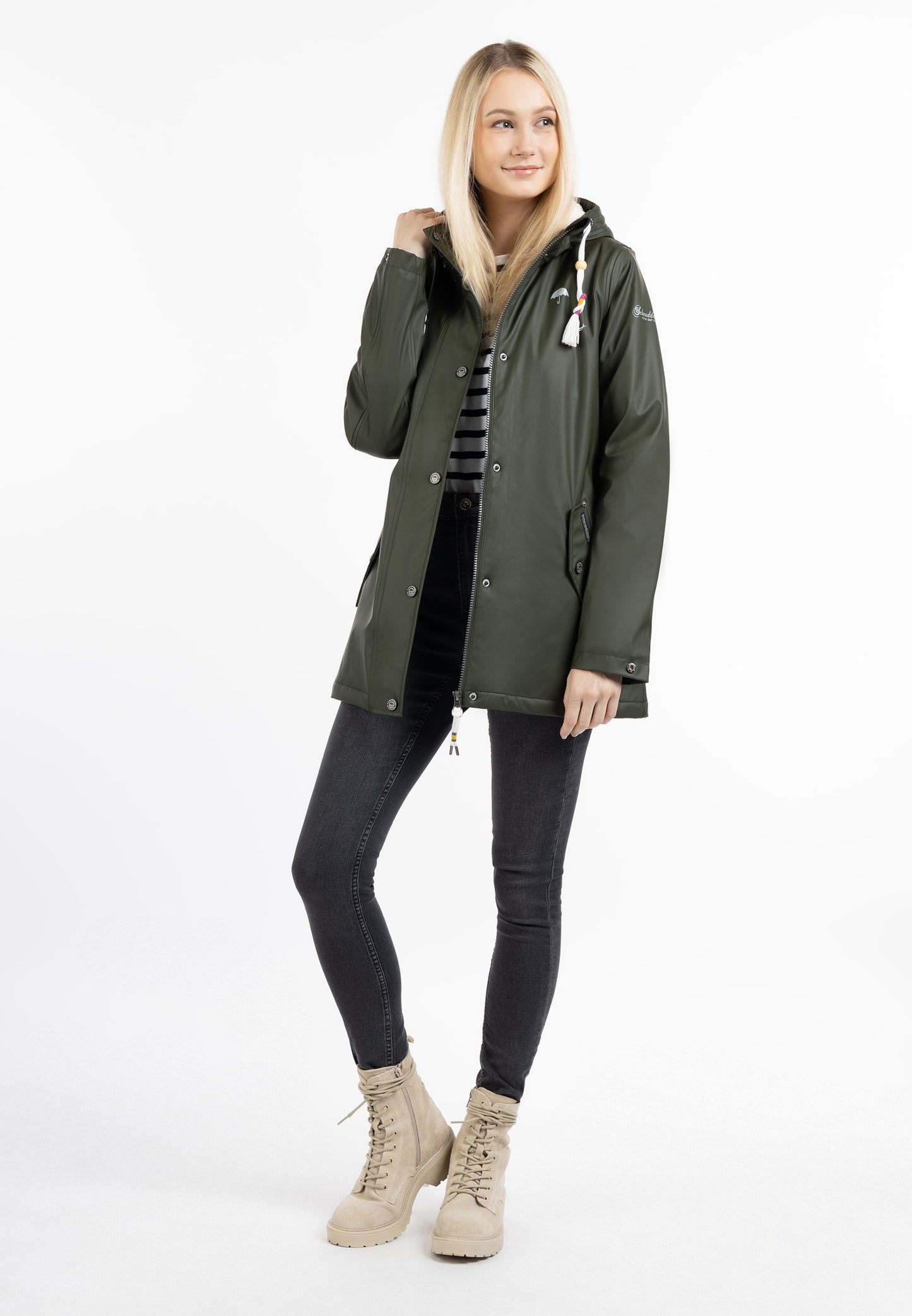 Schmuddelwedda women's rain jacket with faux fur lining
