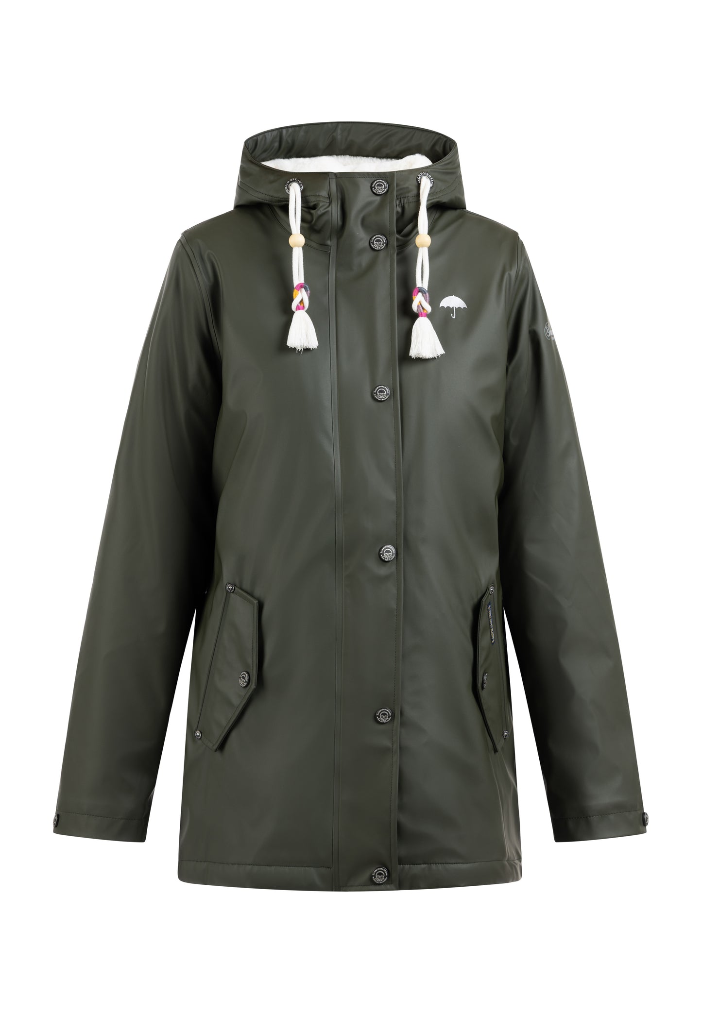 Schmuddelwedda women's rain jacket with faux fur lining
