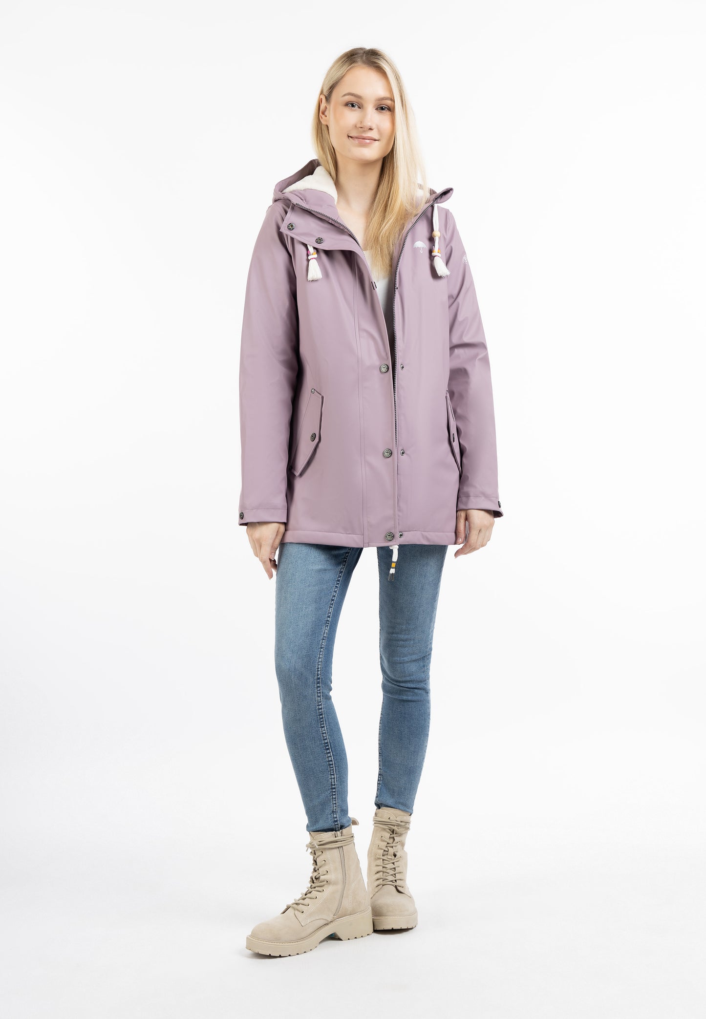 Schmuddelwedda women's rain jacket with faux fur lining