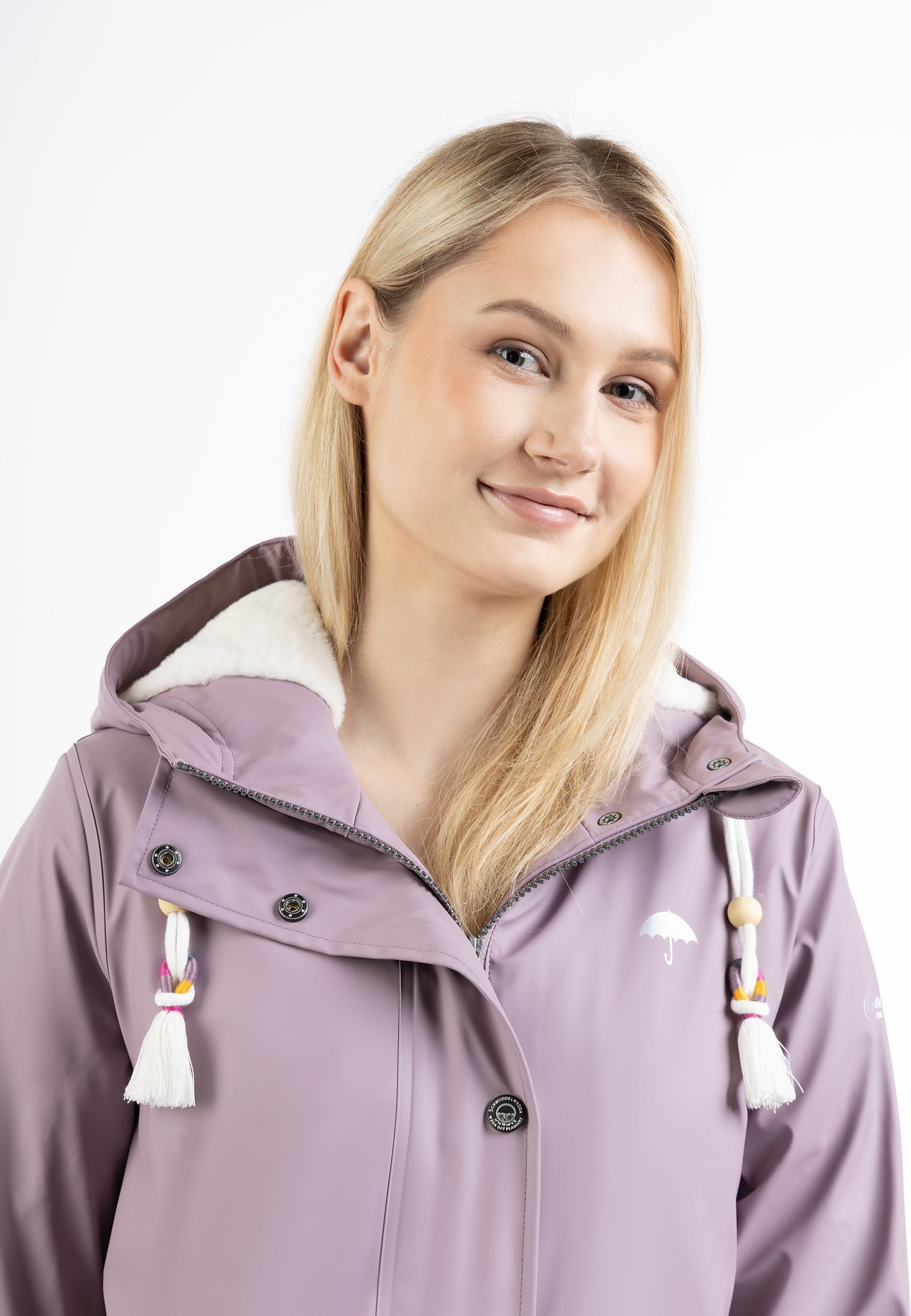 Schmuddelwedda women's rain jacket with faux fur lining
