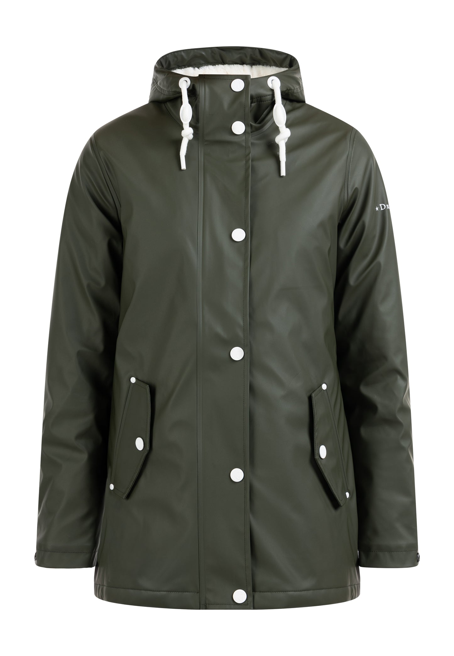 DreiMaster Maritim women's rain jacket with faux fur lining