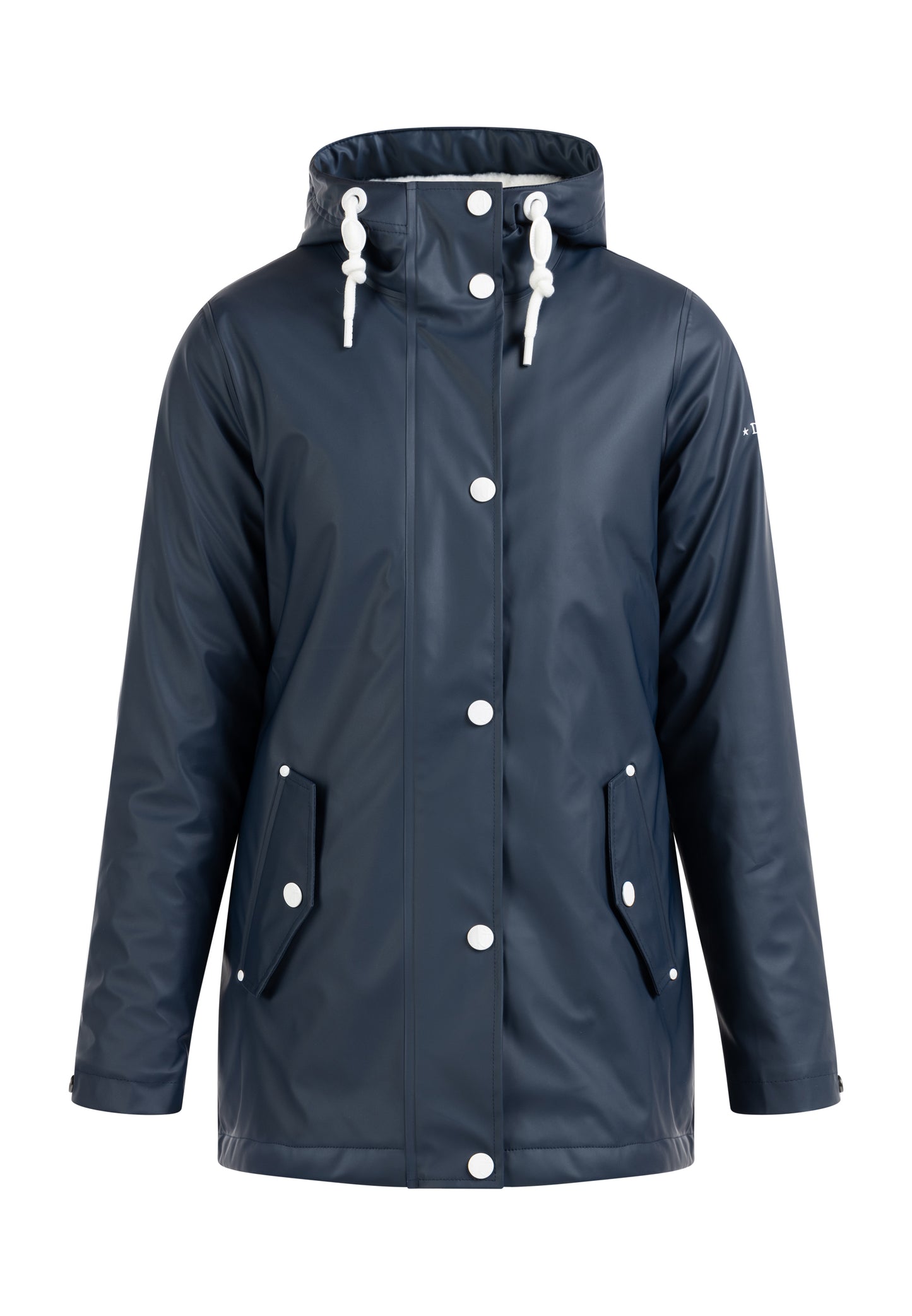 DreiMaster Maritim women's rain jacket with faux fur lining