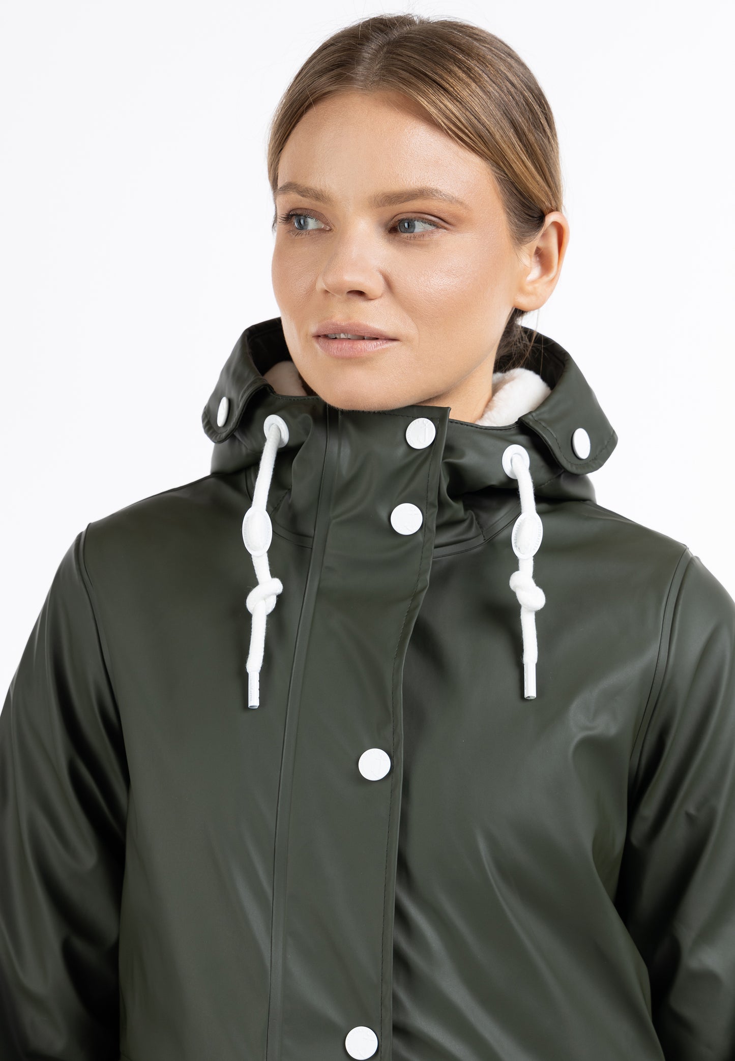 DreiMaster Maritim women's rain coat with faux fur Lining