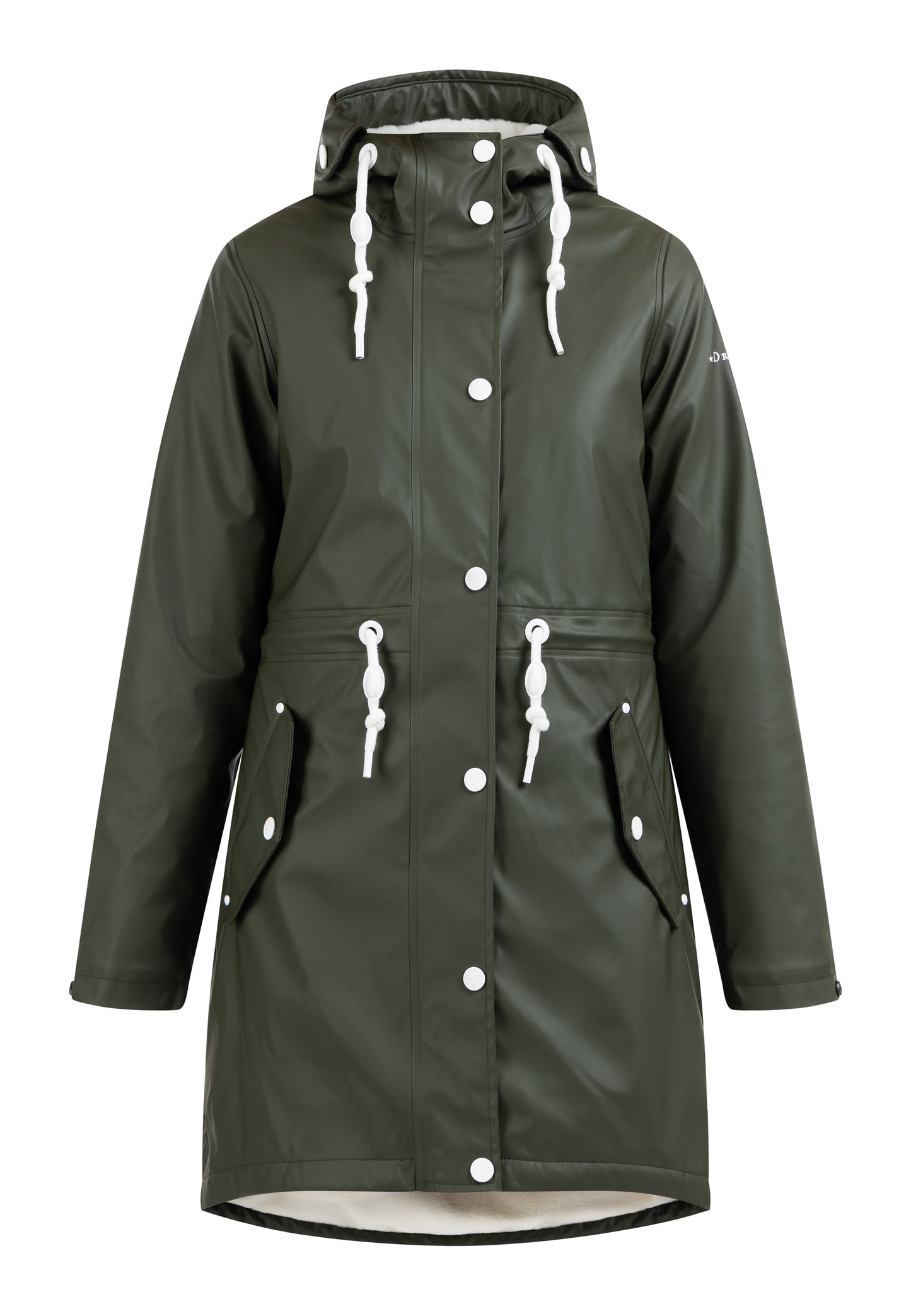 DreiMaster Maritim women's rain coat with faux fur Lining