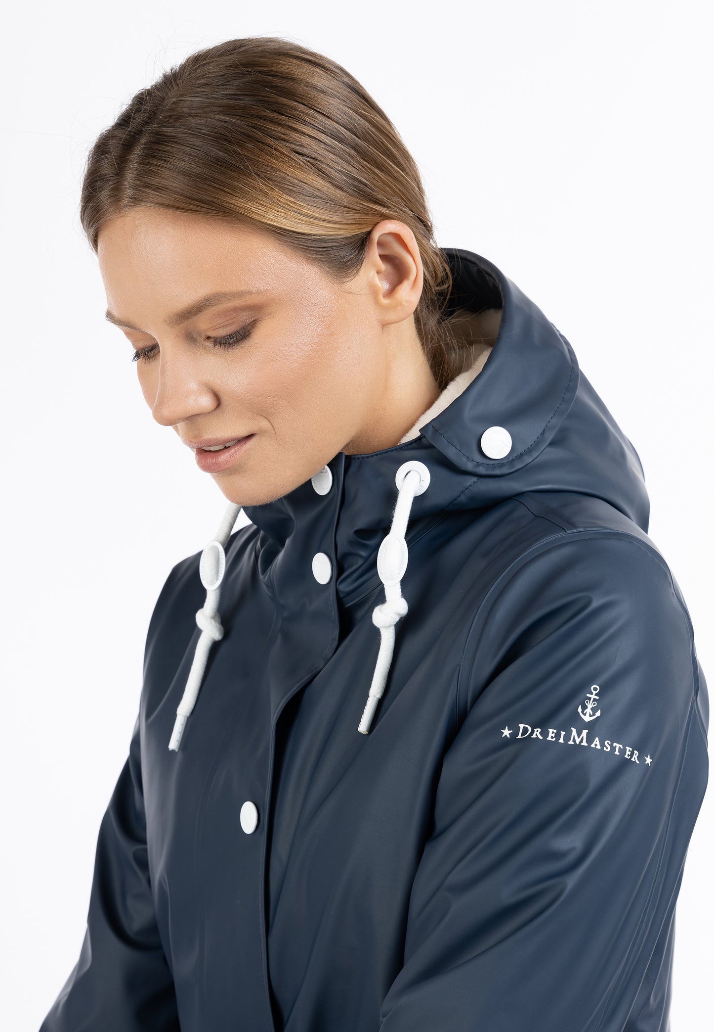 DreiMaster Maritim women's rain coat with faux fur Lining
