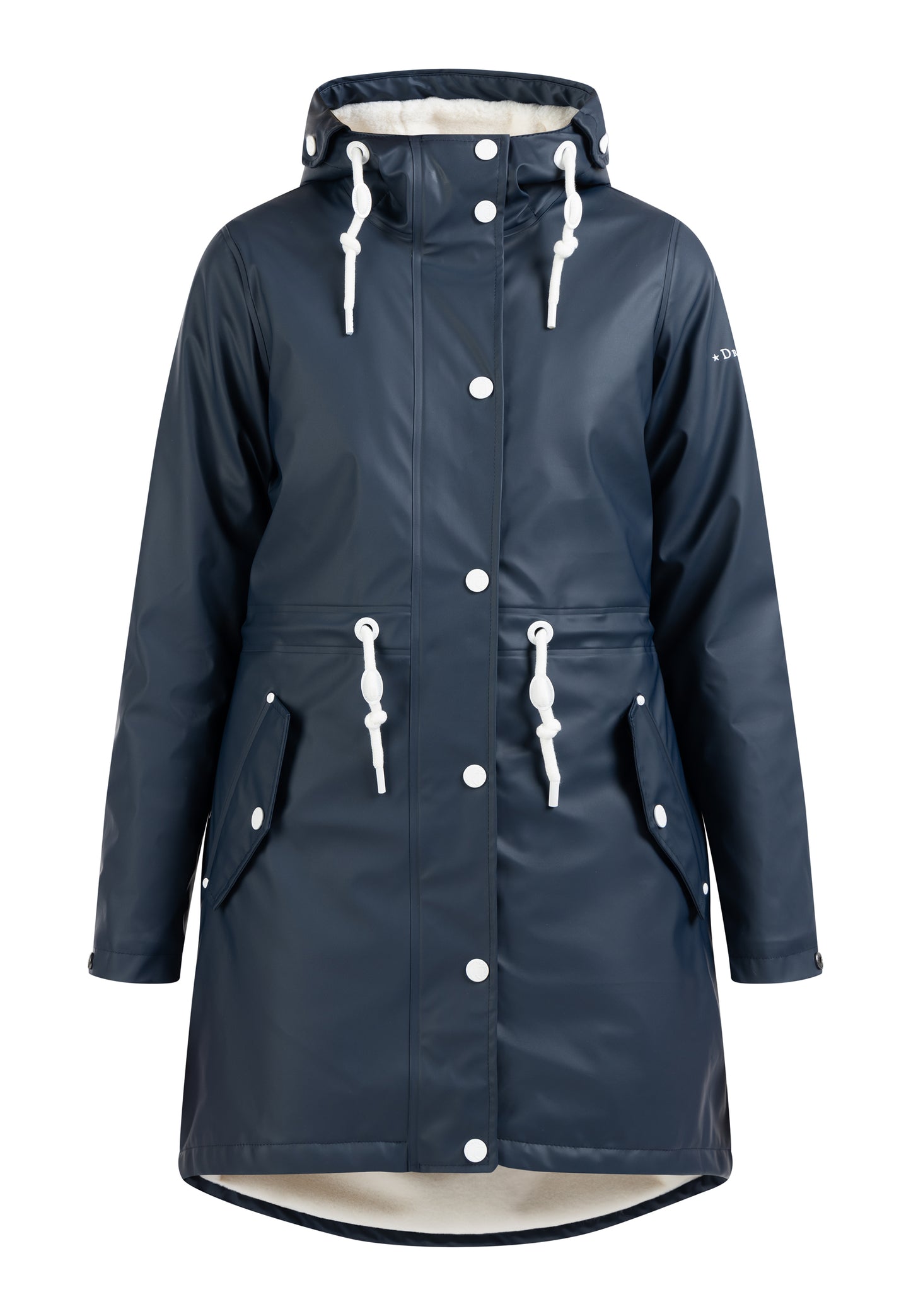 DreiMaster Maritim women's rain coat with faux fur Lining