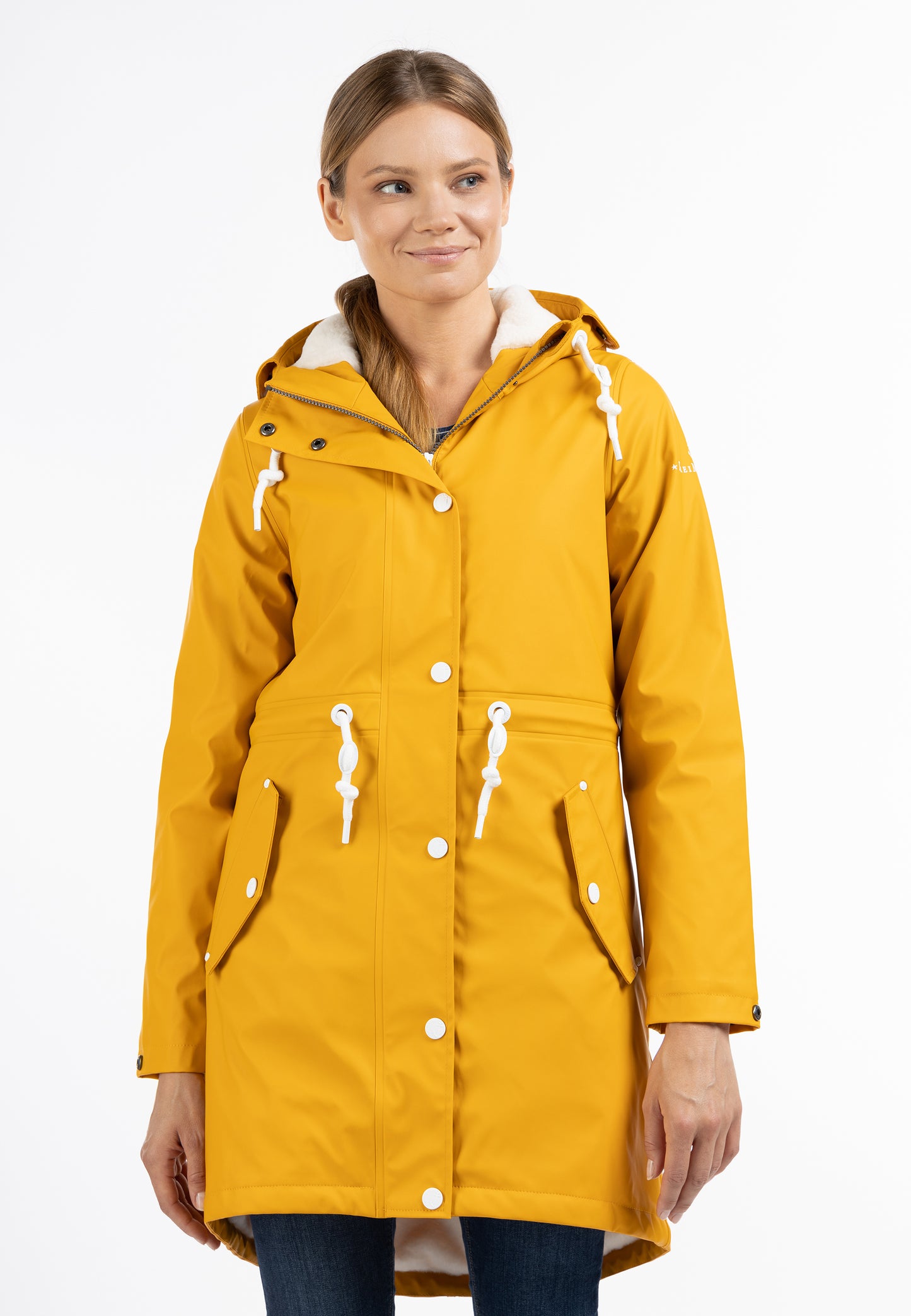 DreiMaster Maritim women's rain coat with faux fur Lining