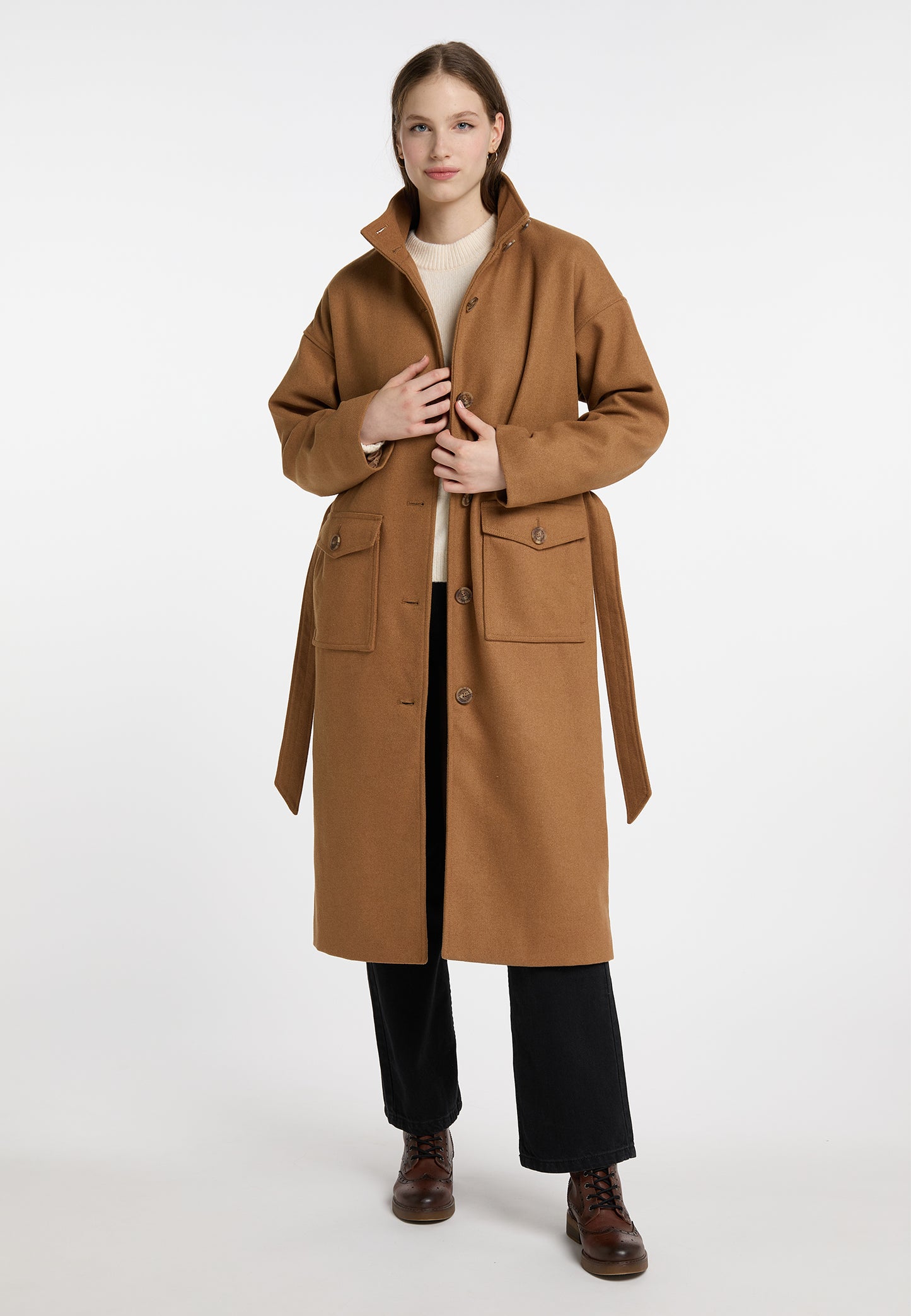 DreiMaster Vintage women's transitional coat made of wool blend