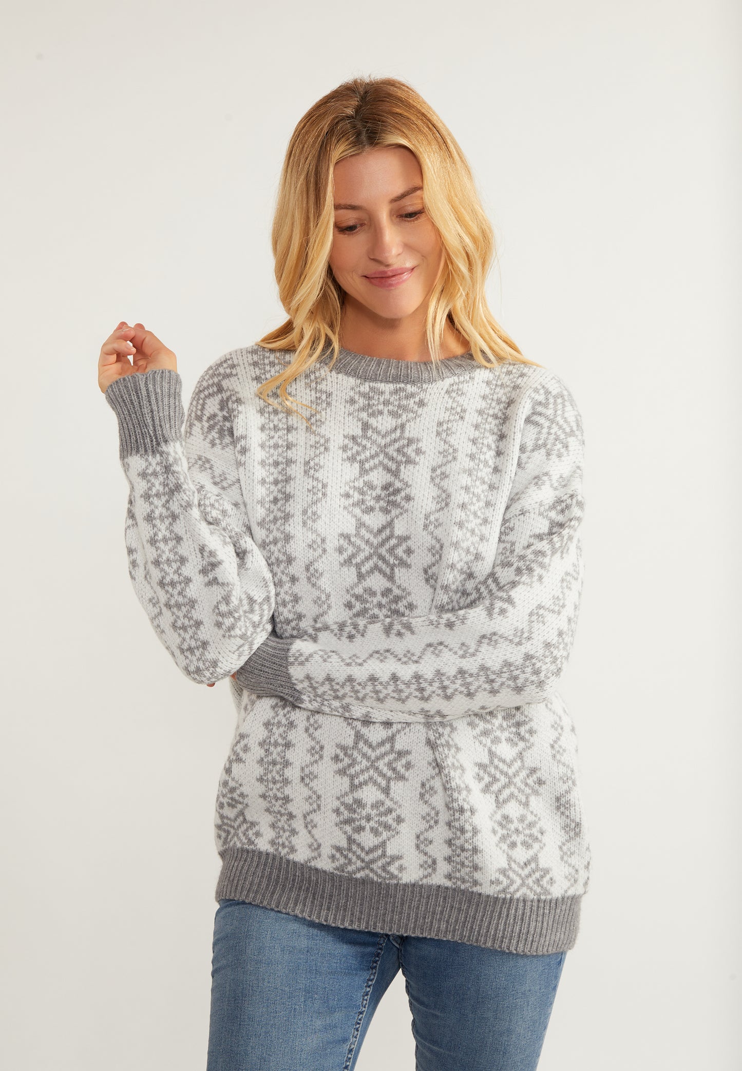 usha BLUE LABEL damski sweter z dzianiny