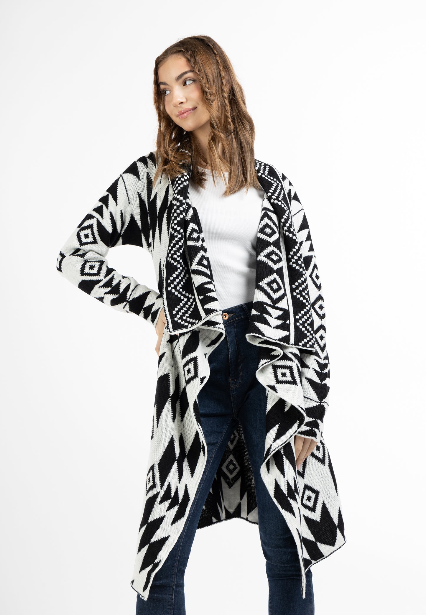 IZIA women's open knit cardigan