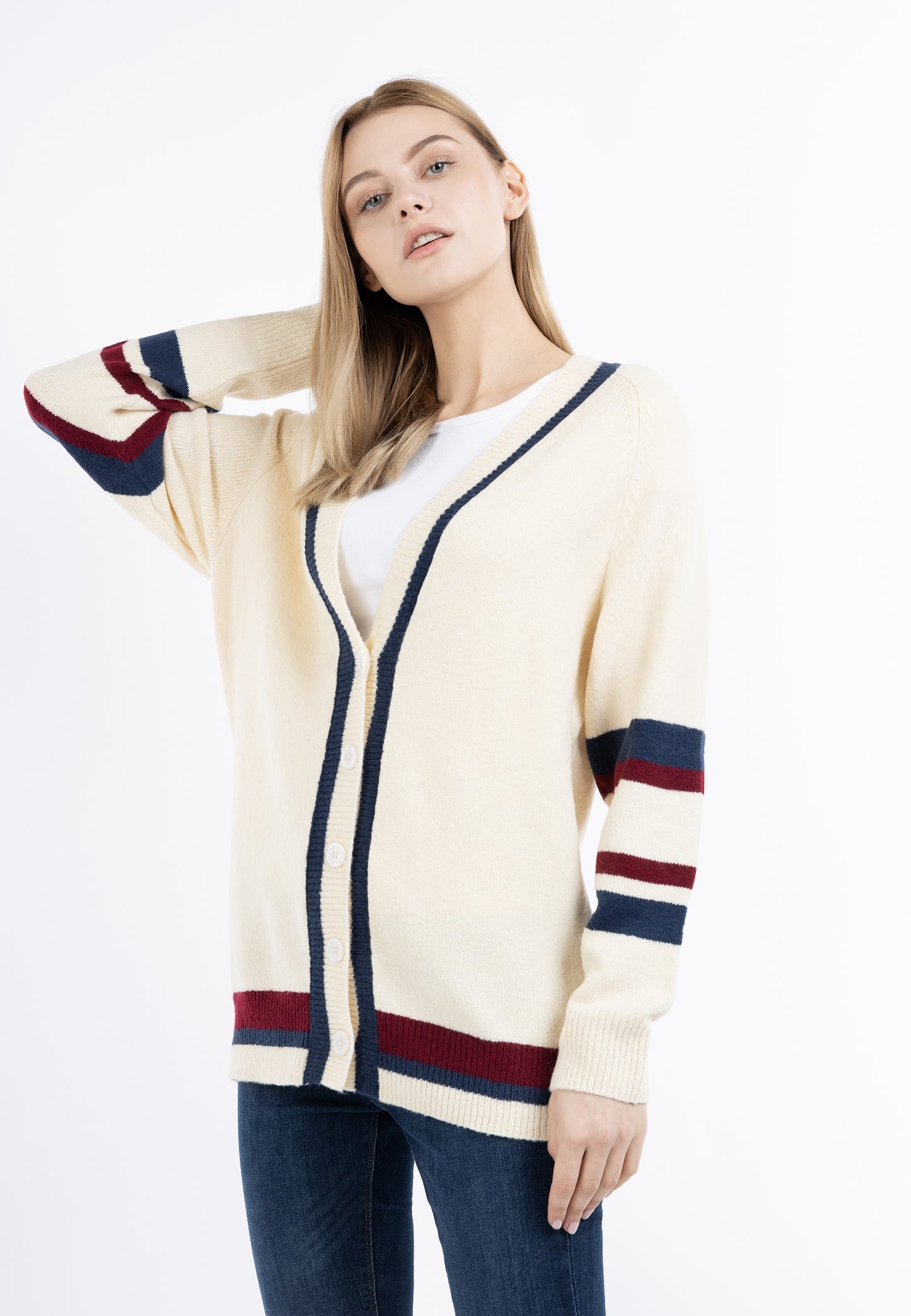 DreiMaster Maritim women's cardigan with button