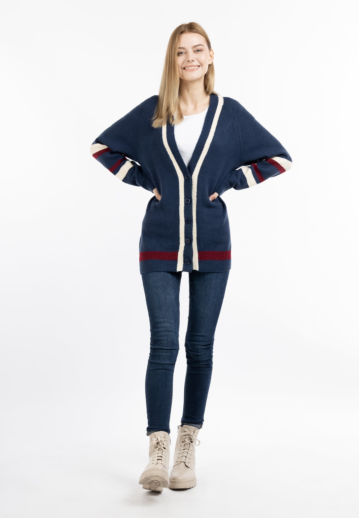 DreiMaster Maritim women's cardigan with button