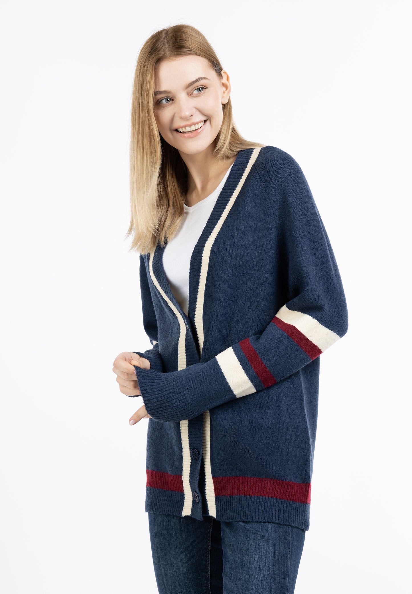 DreiMaster Maritim women's cardigan with button