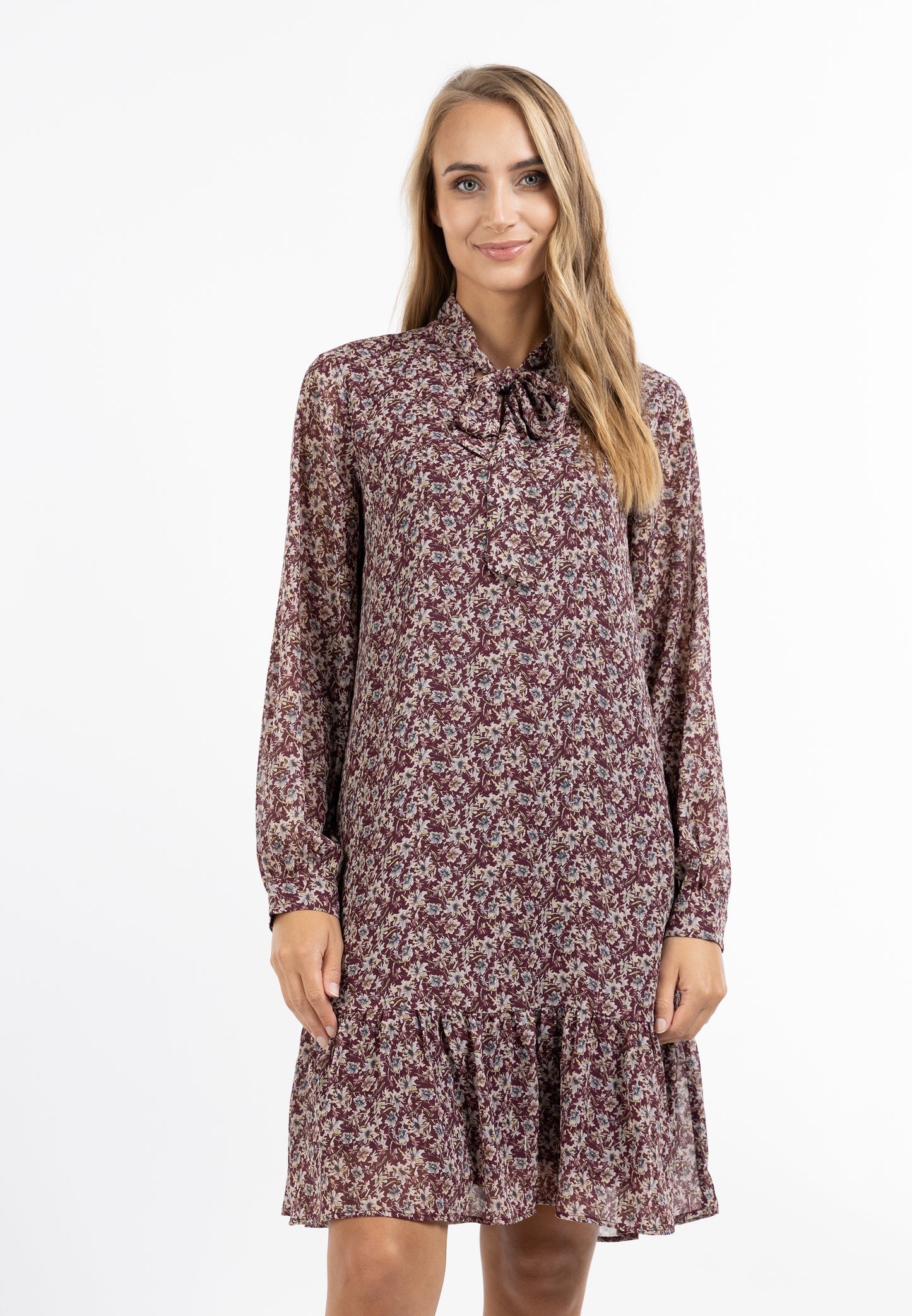 usha women's long sleeve dress