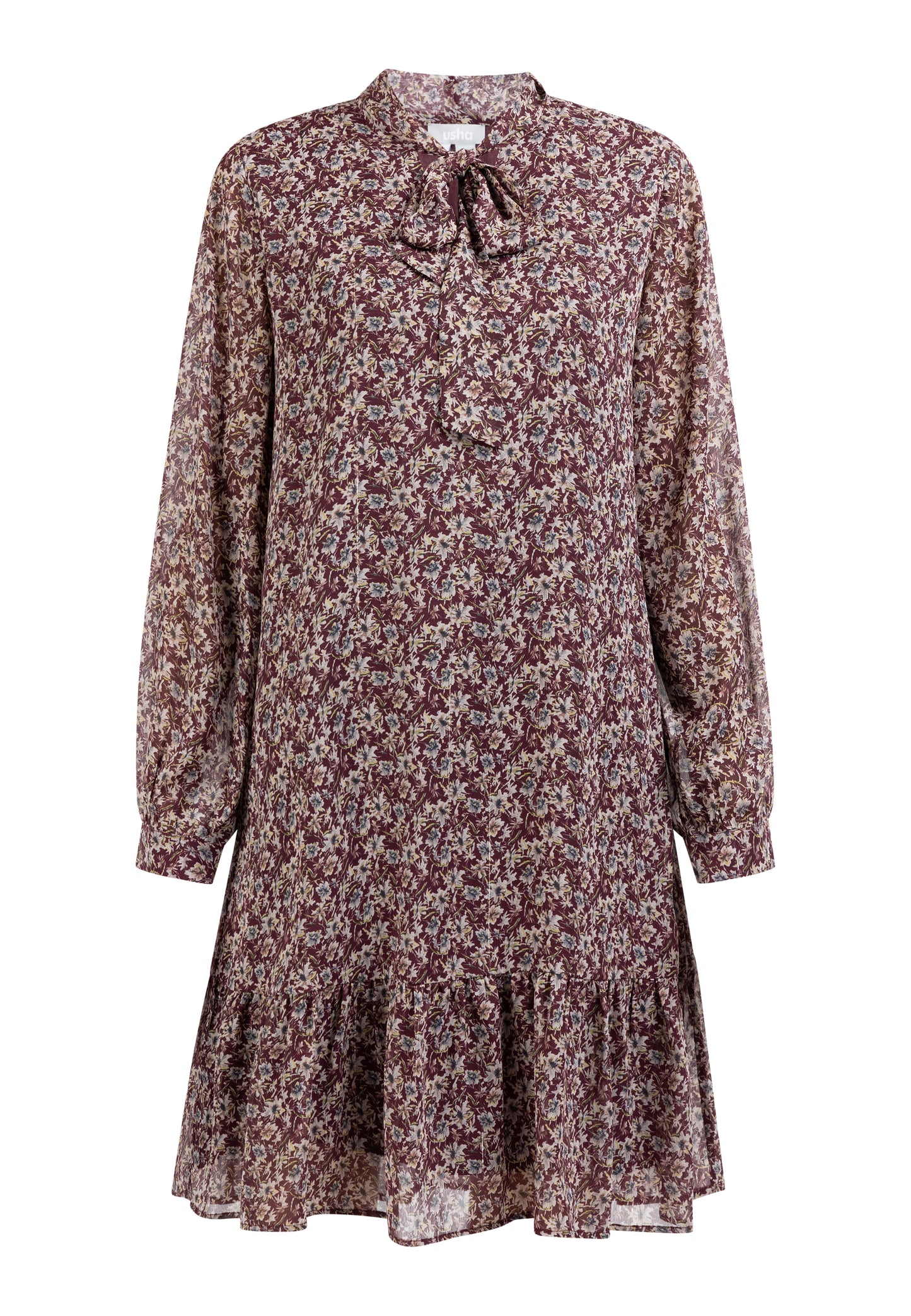 usha women's long sleeve dress