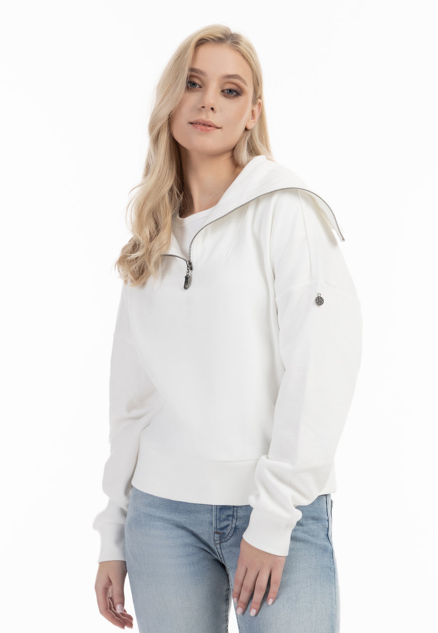 DreiMaster Vintage women's oversize troyer sweater