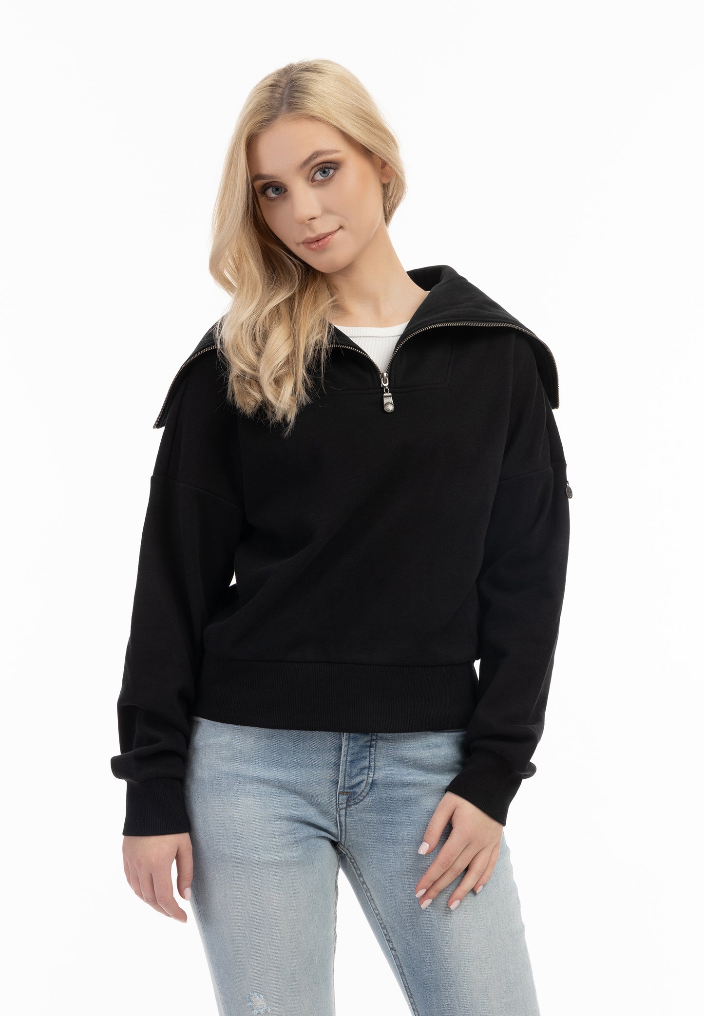 DreiMaster Vintage women's oversize troyer sweater