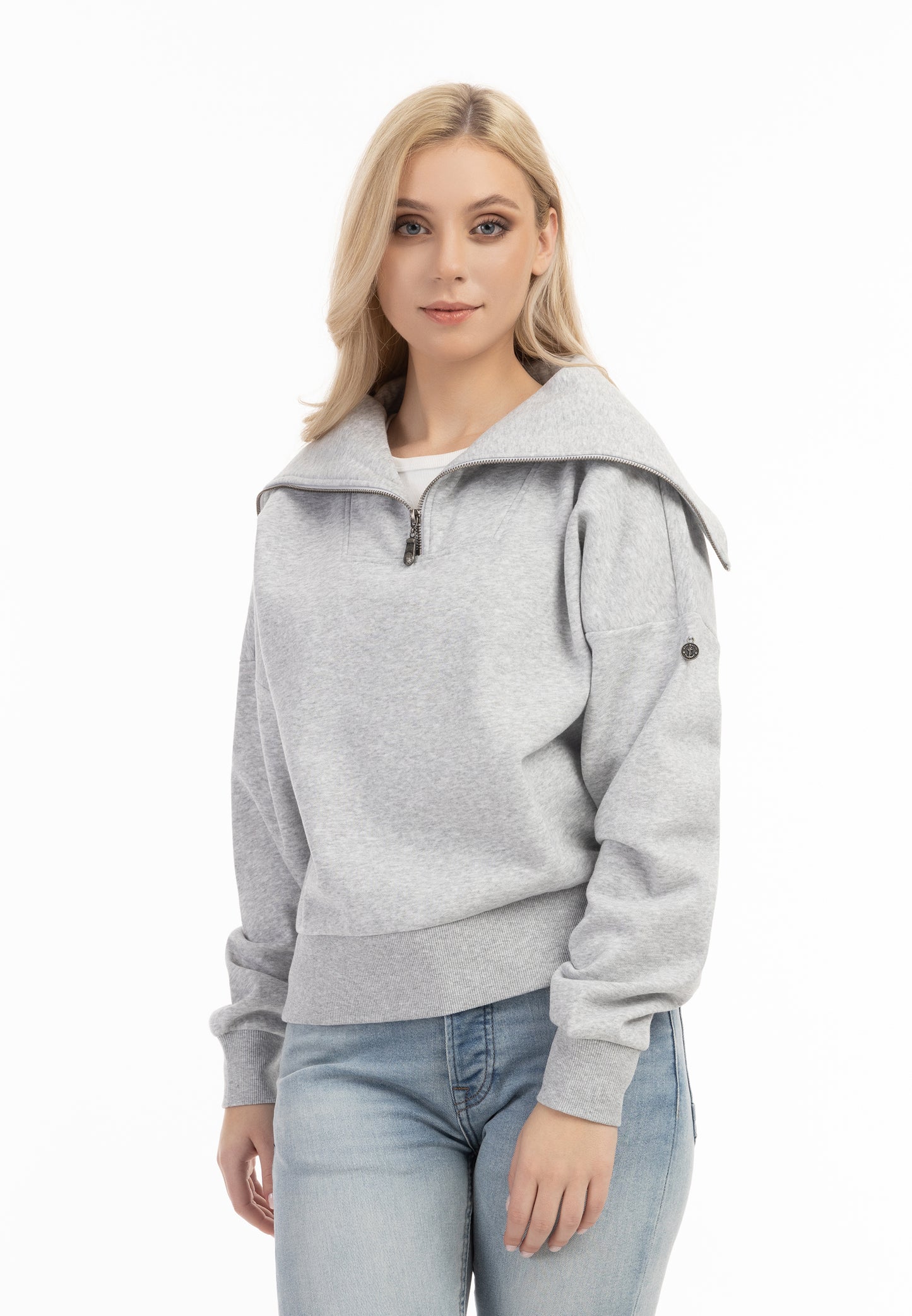 DreiMaster Vintage women's oversize troyer sweater