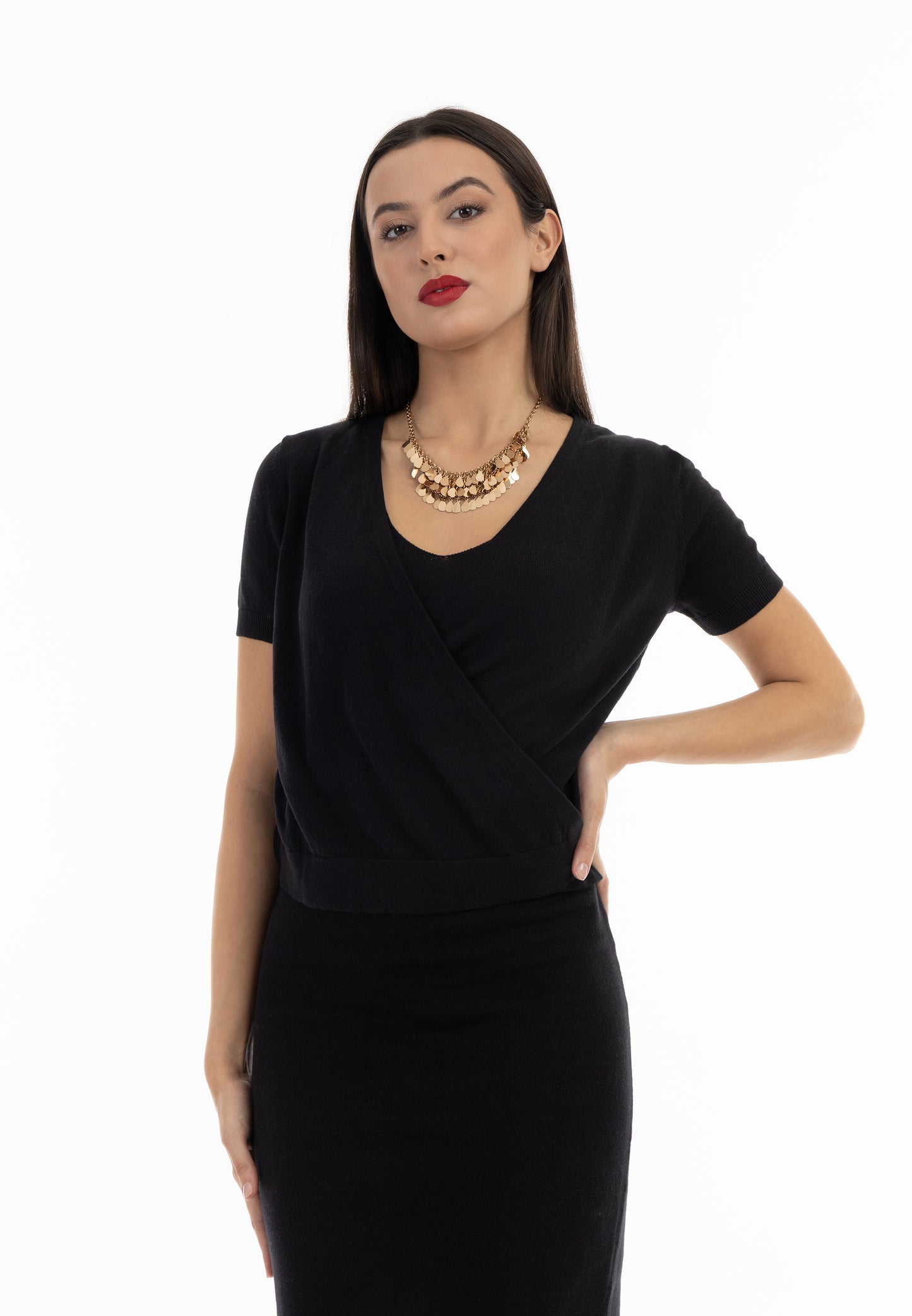 faina women's short sleeve sweater