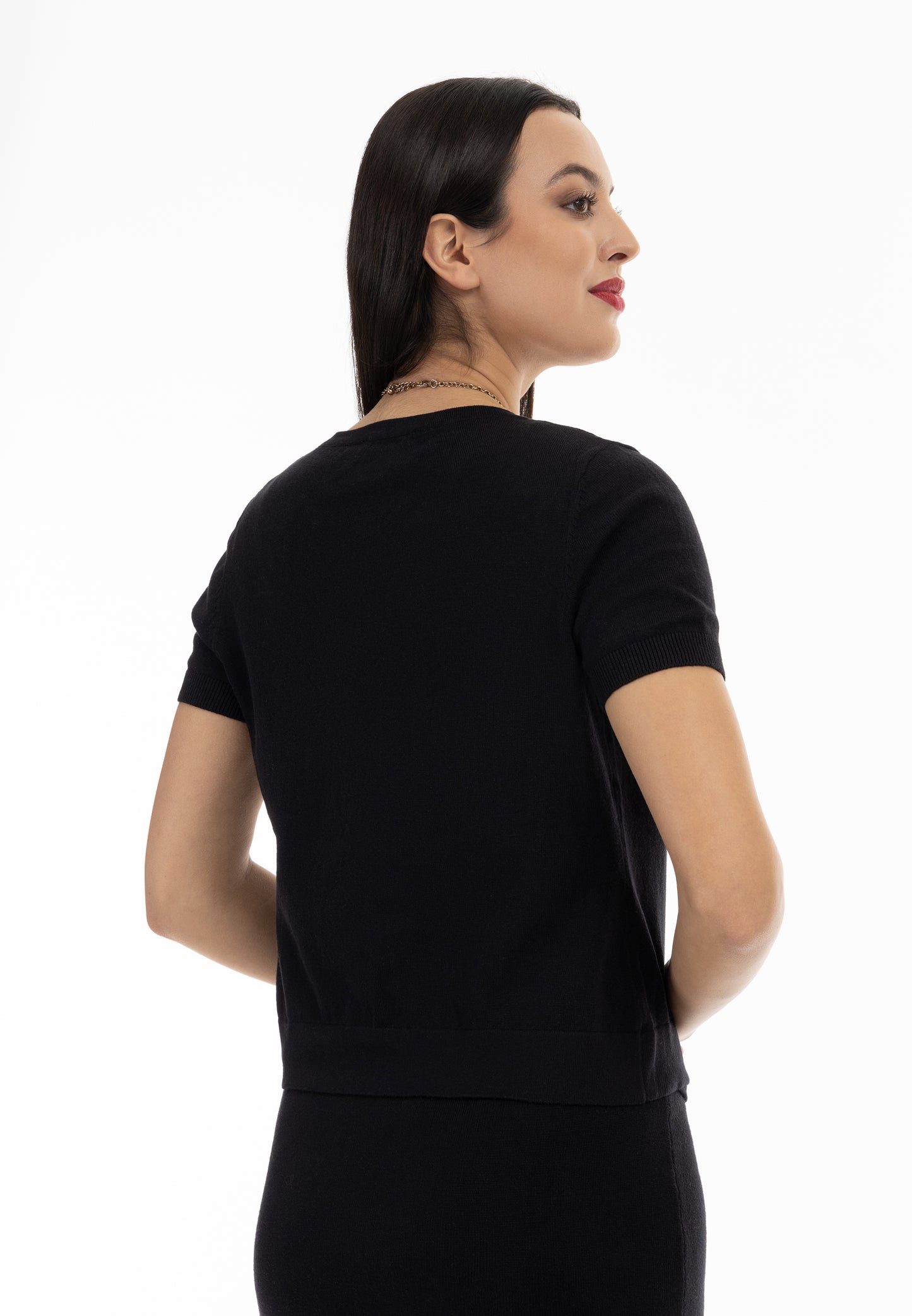 faina women's short sleeve sweater