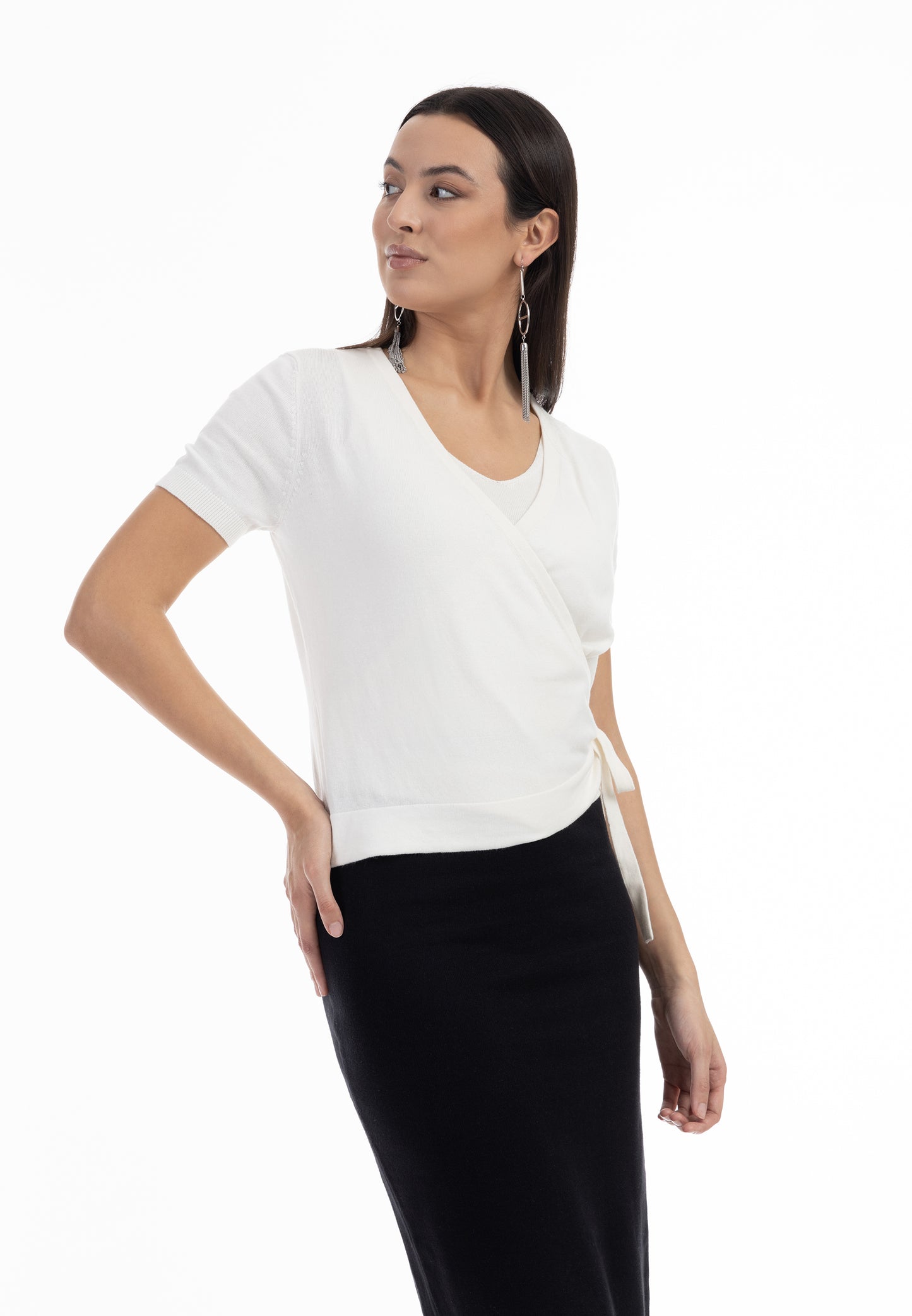 faina women's short sleeve sweater