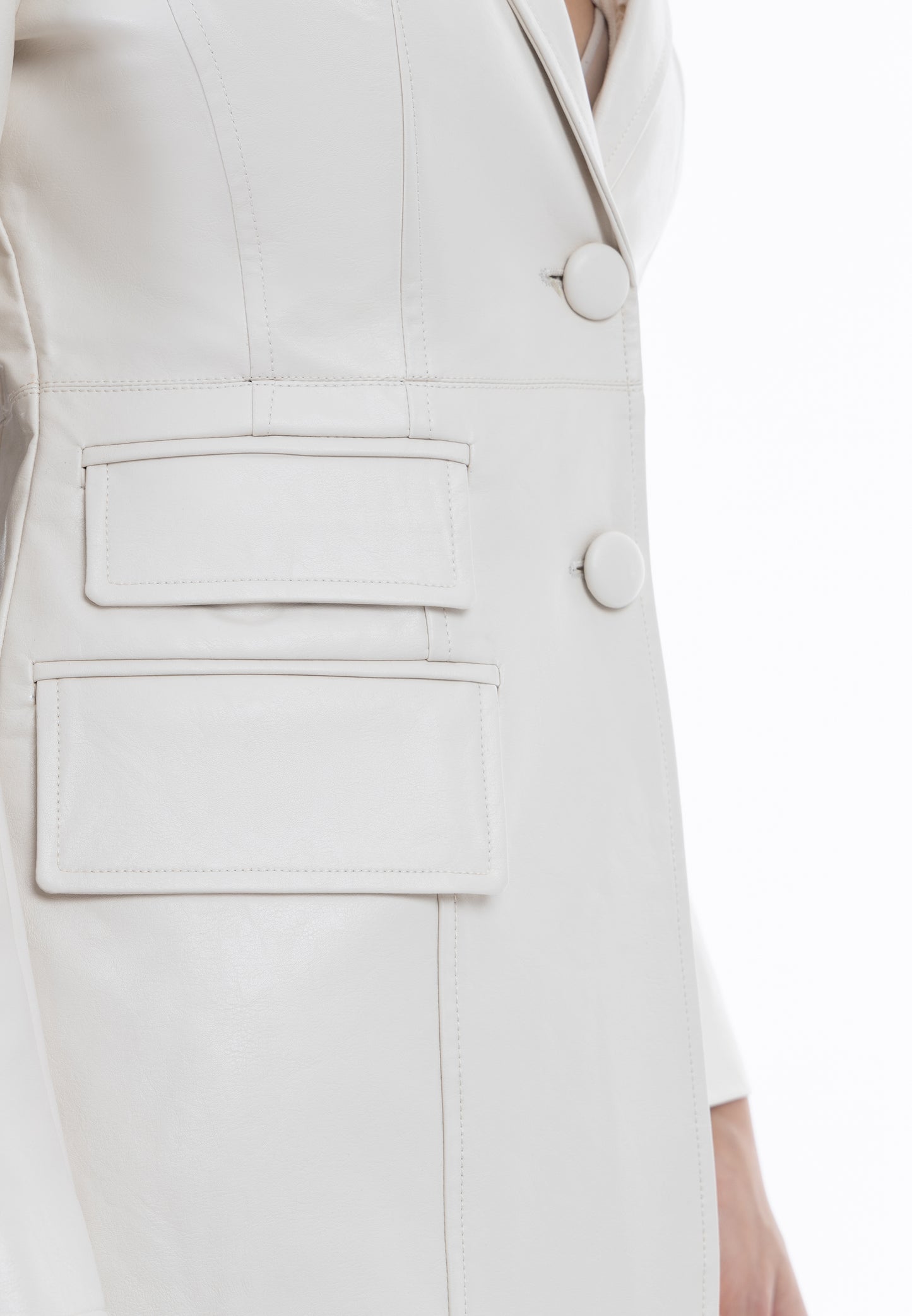 faina women's faux leather blazer