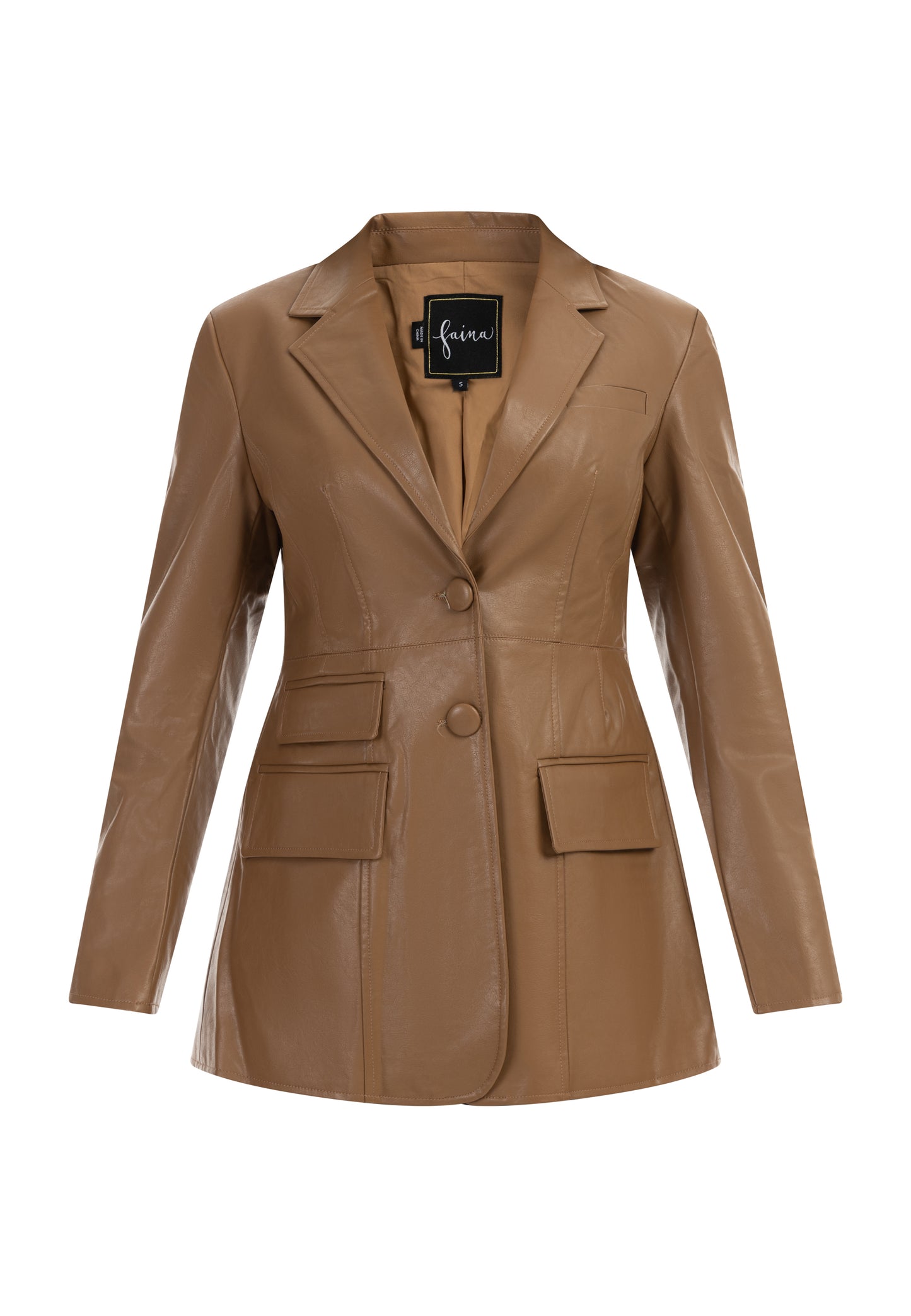 faina women's faux leather blazer