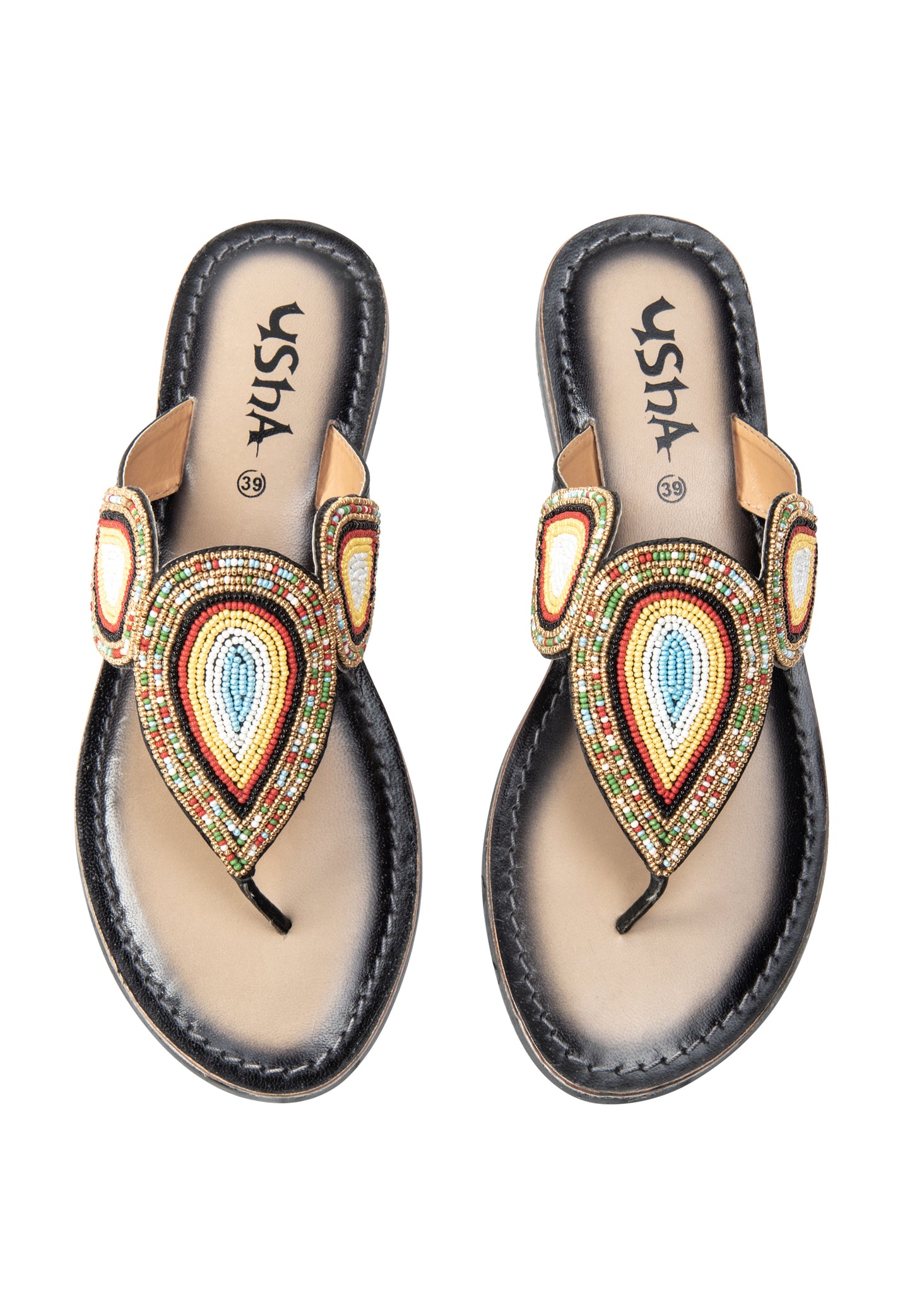 usha FESTIVAL women's beaded Sandals