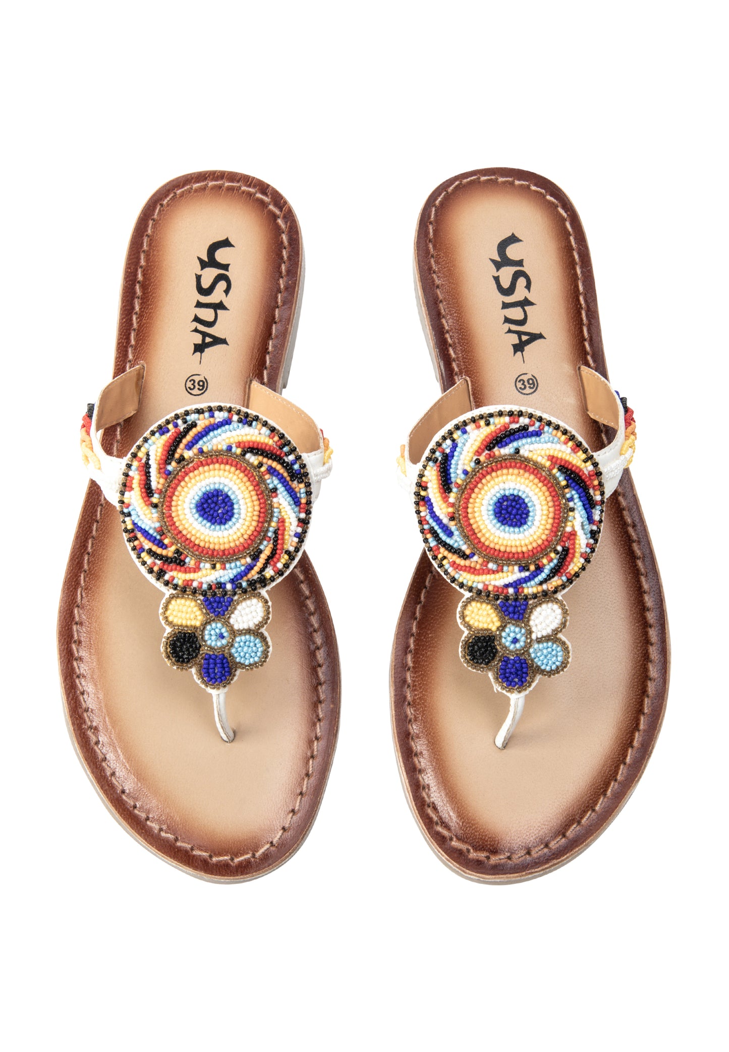 usha FESTIVAL women's beaded Sandals