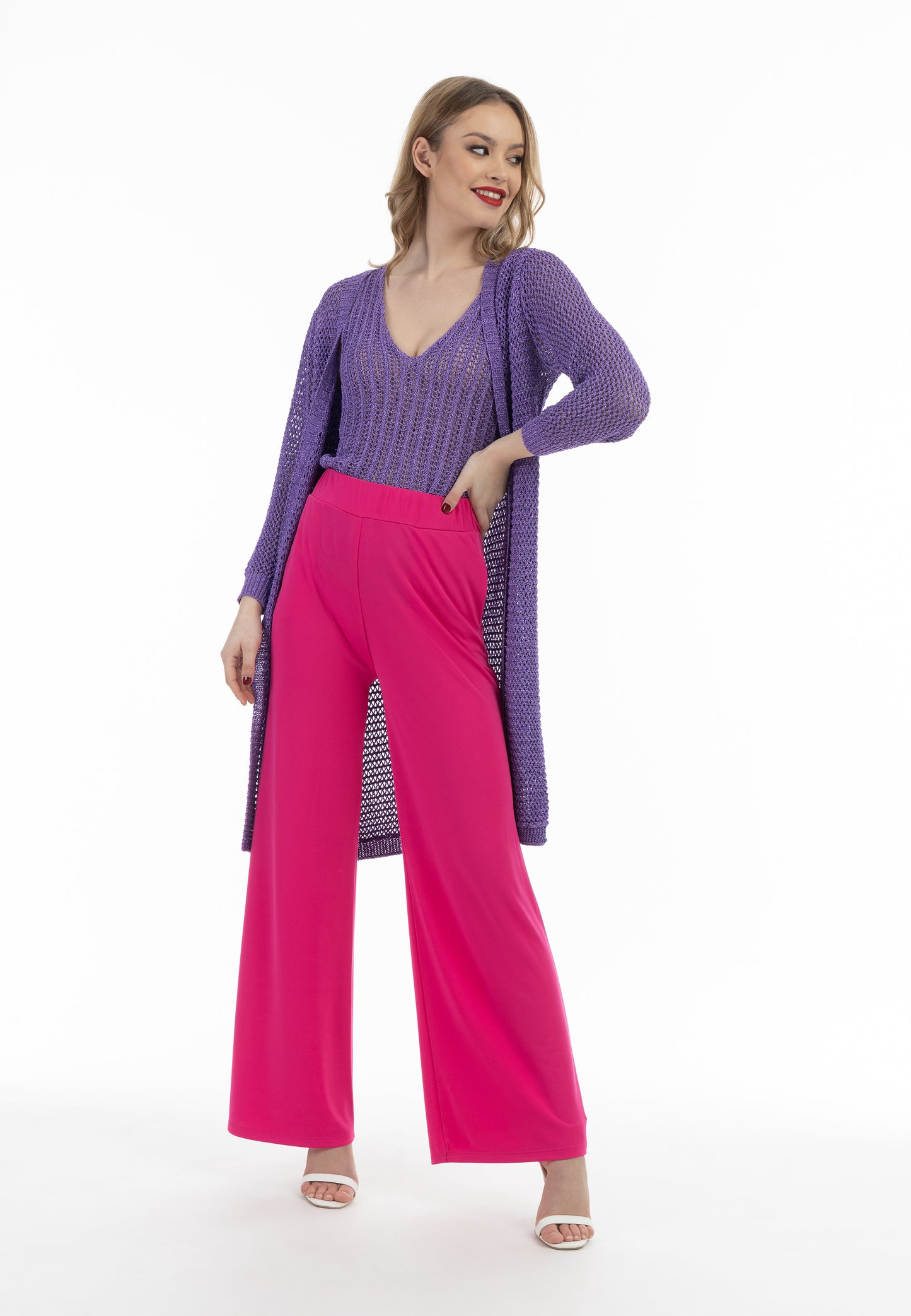 faina women's cardigan with fancy yarn
