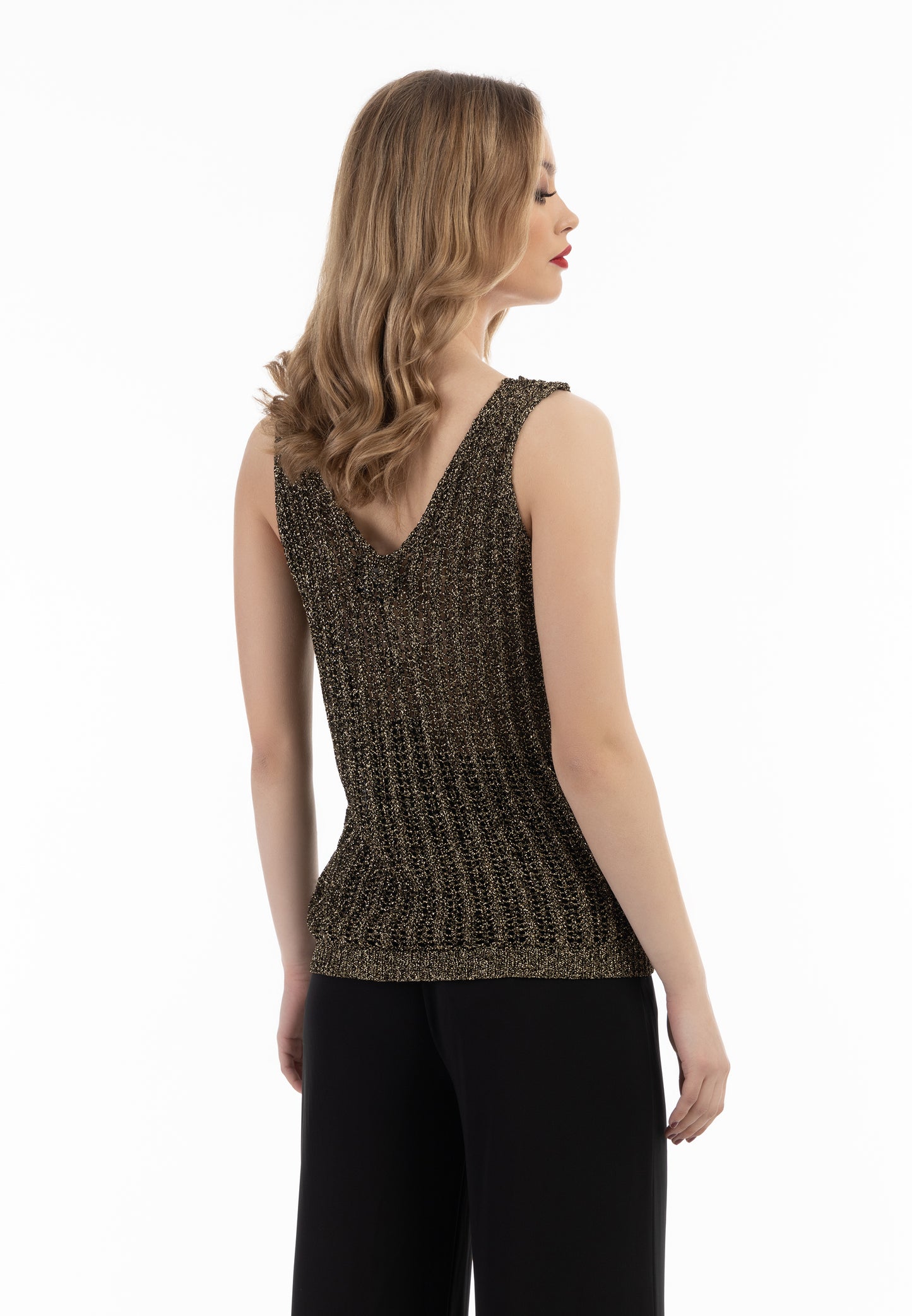 faina women's knitted top with fancy yarn