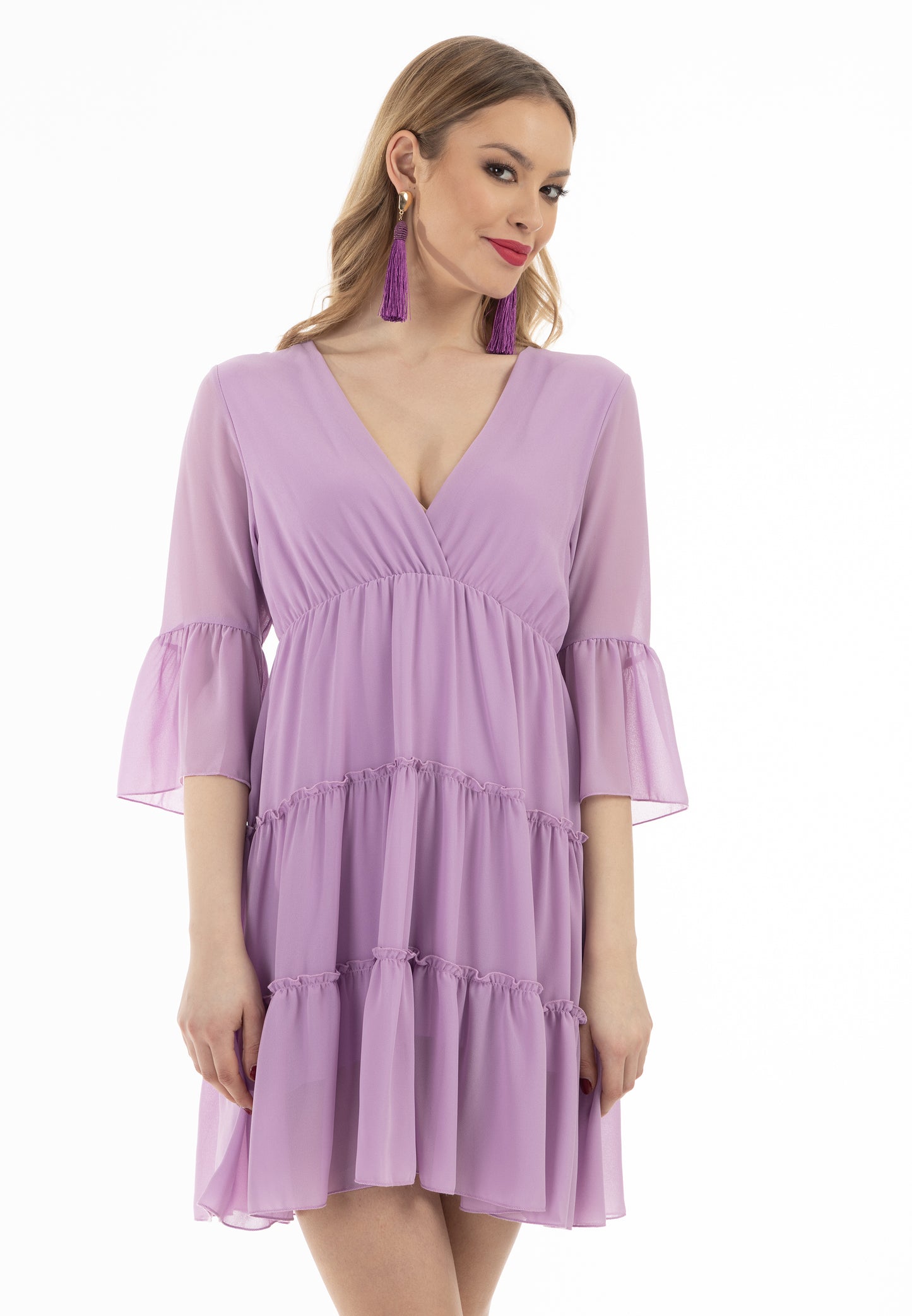 faina women's mini dress with ruffles