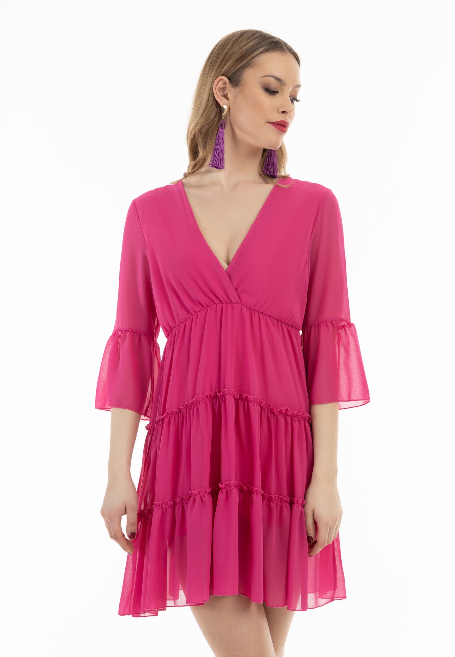 faina women's mini dress with ruffles