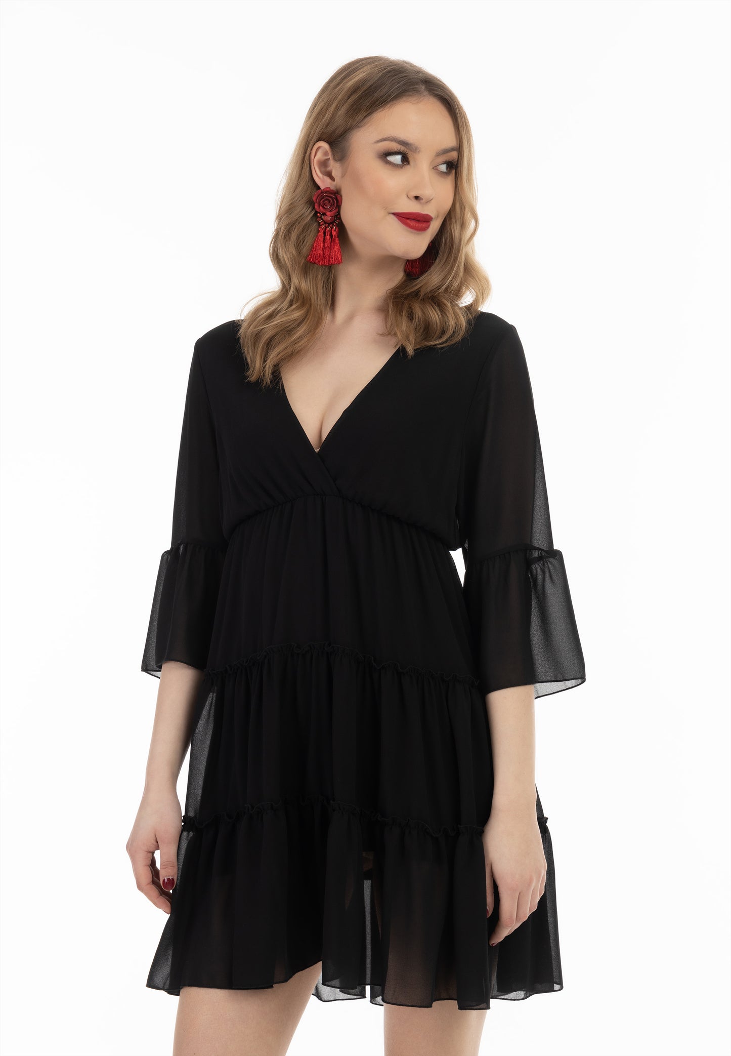 faina women's mini dress with ruffles