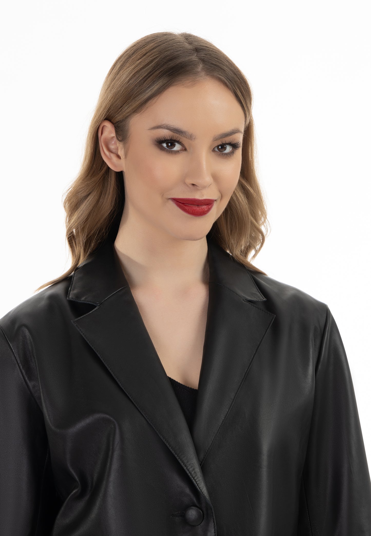 faina women's leather blazer